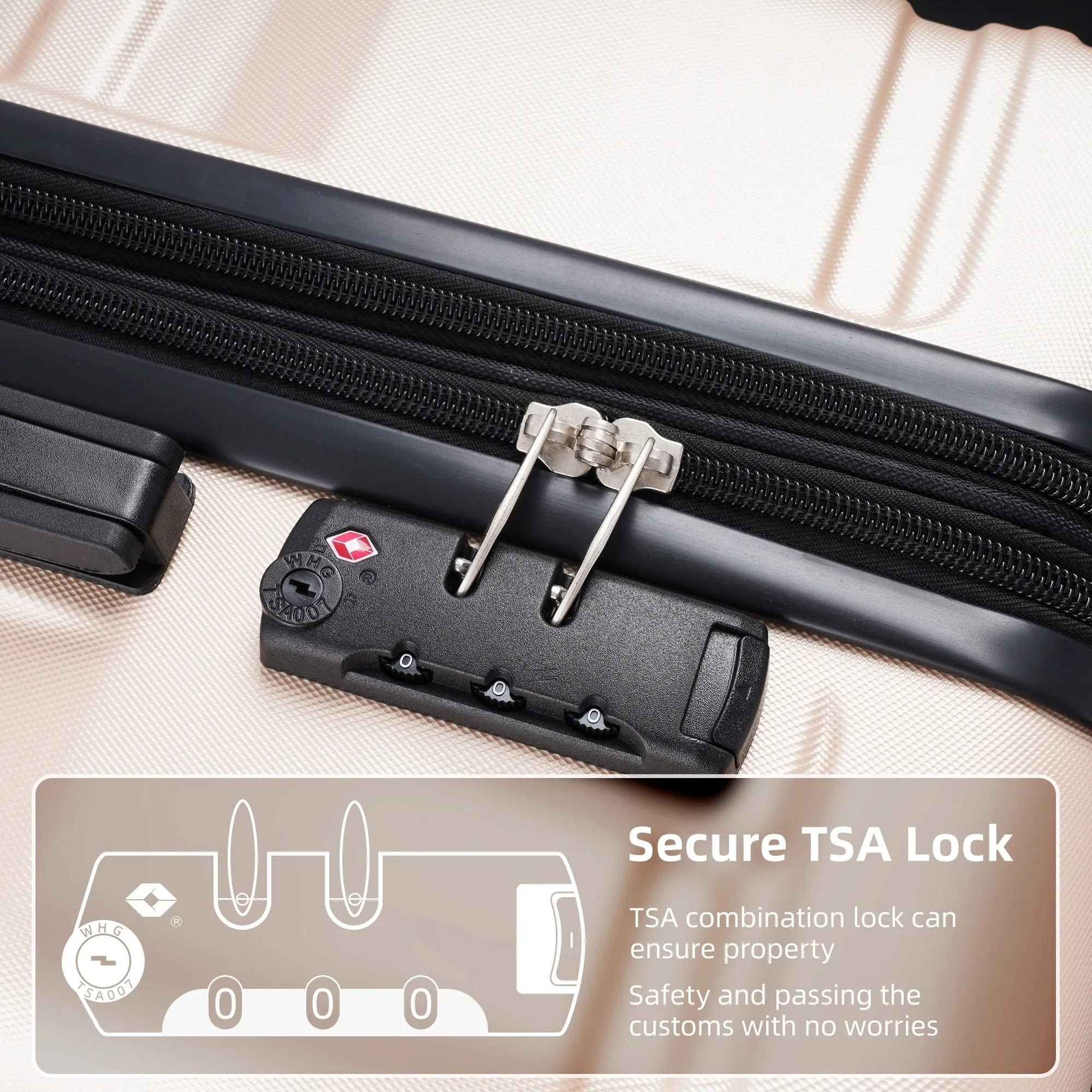 Hardside Suitcase sets 3 Piece Luggage Sets with TSA Lock 20''24''28''