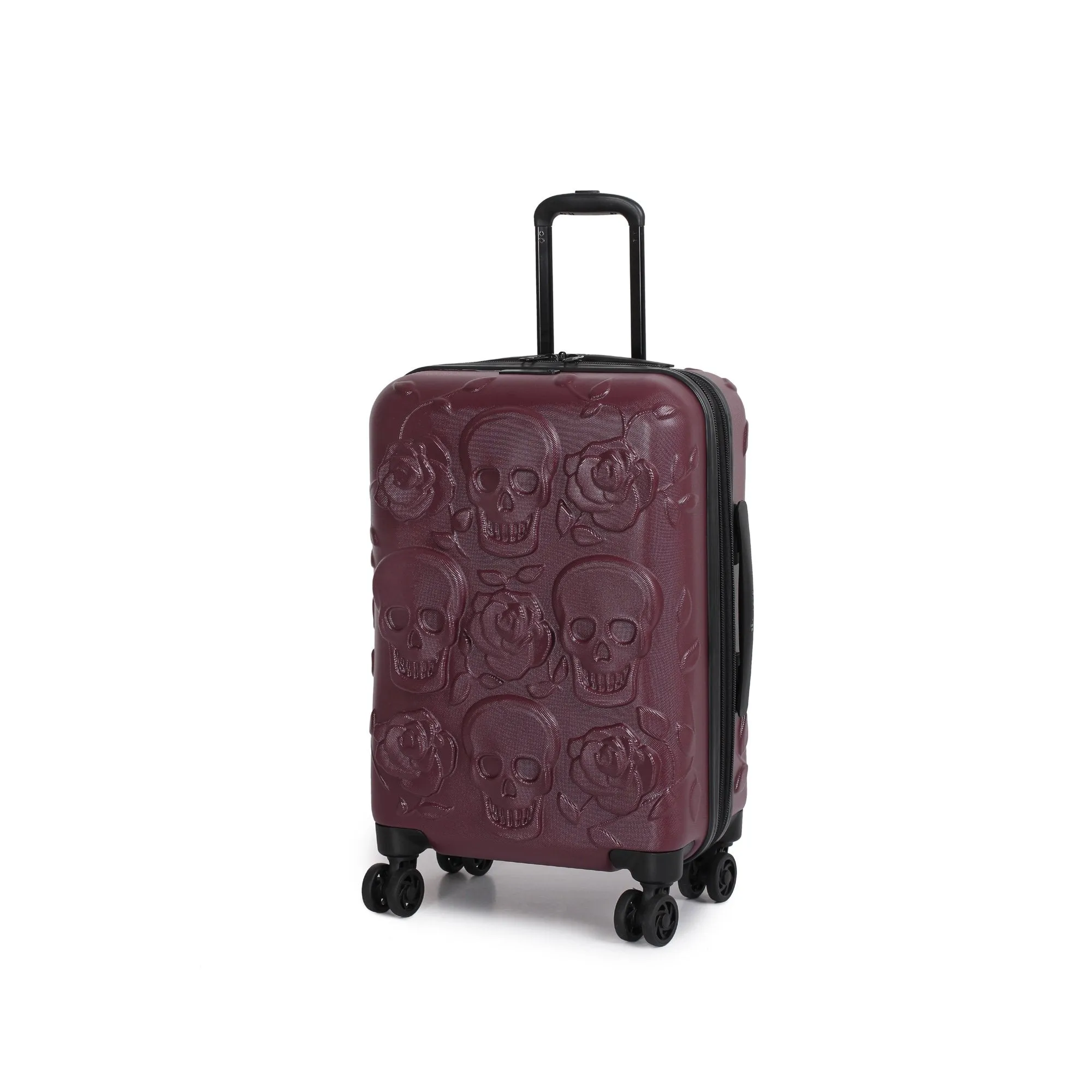 IT Luggage Duraliton - Skulls   Roses 22" Carry-On 8 Wheel Glider Expandable Trolley Case