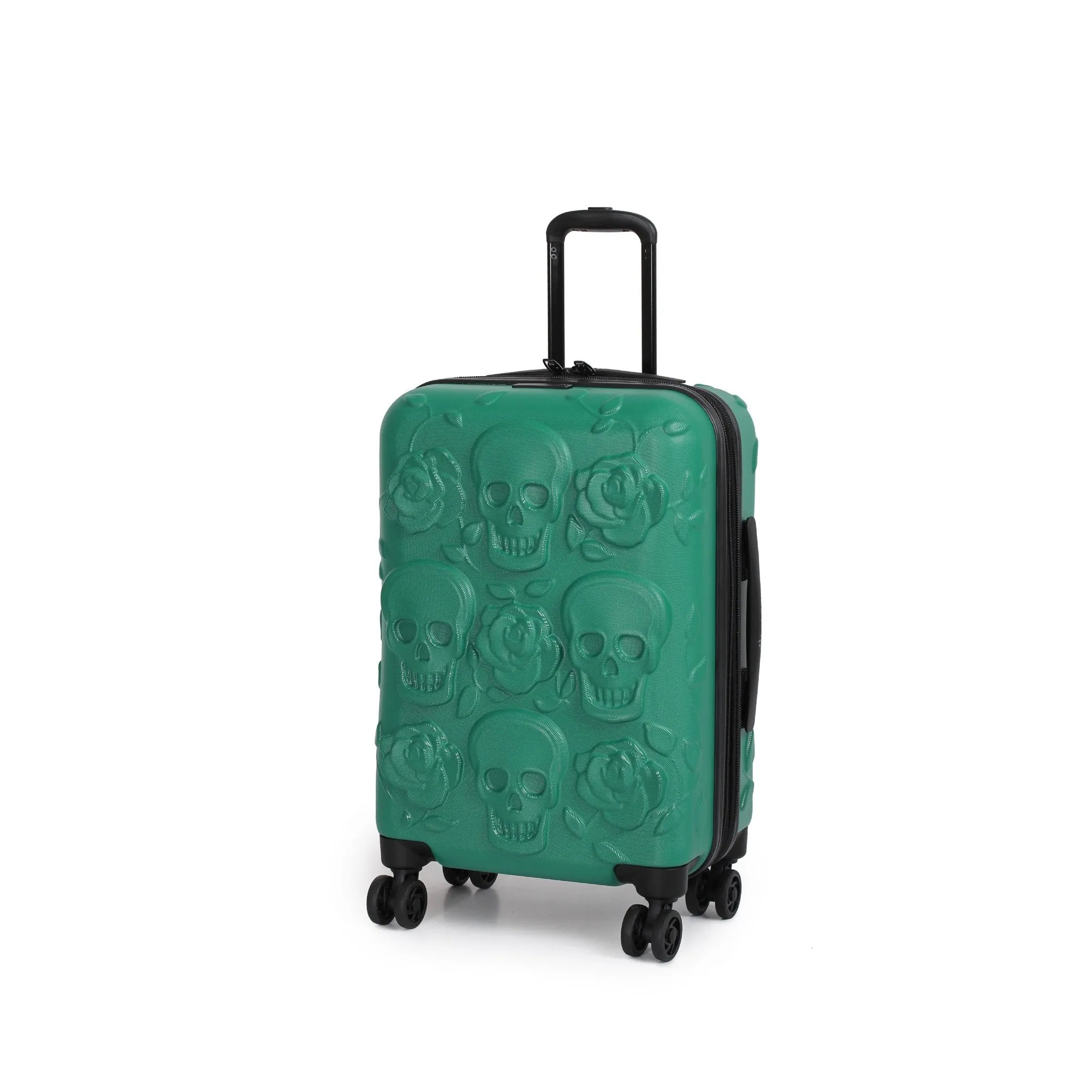 IT Luggage Duraliton - Skulls   Roses 22" Carry-On 8 Wheel Glider Expandable Trolley Case