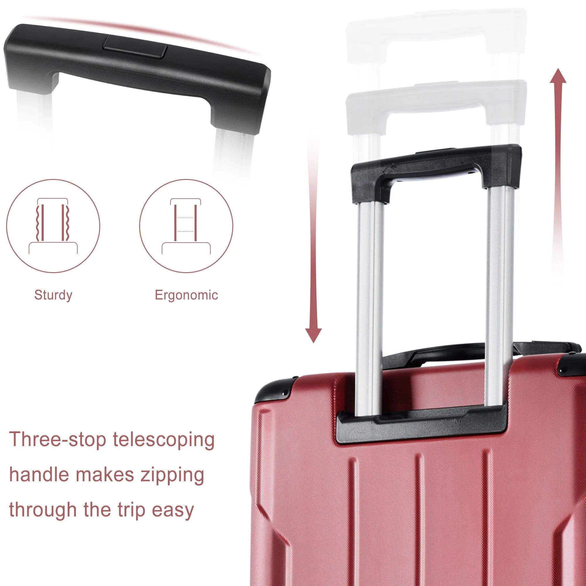 Lightweight and Expandable 28" Suitcases with Universal Wheels, 2 Piece Luggage Sets with TSA Combination LOCK (20"/28")