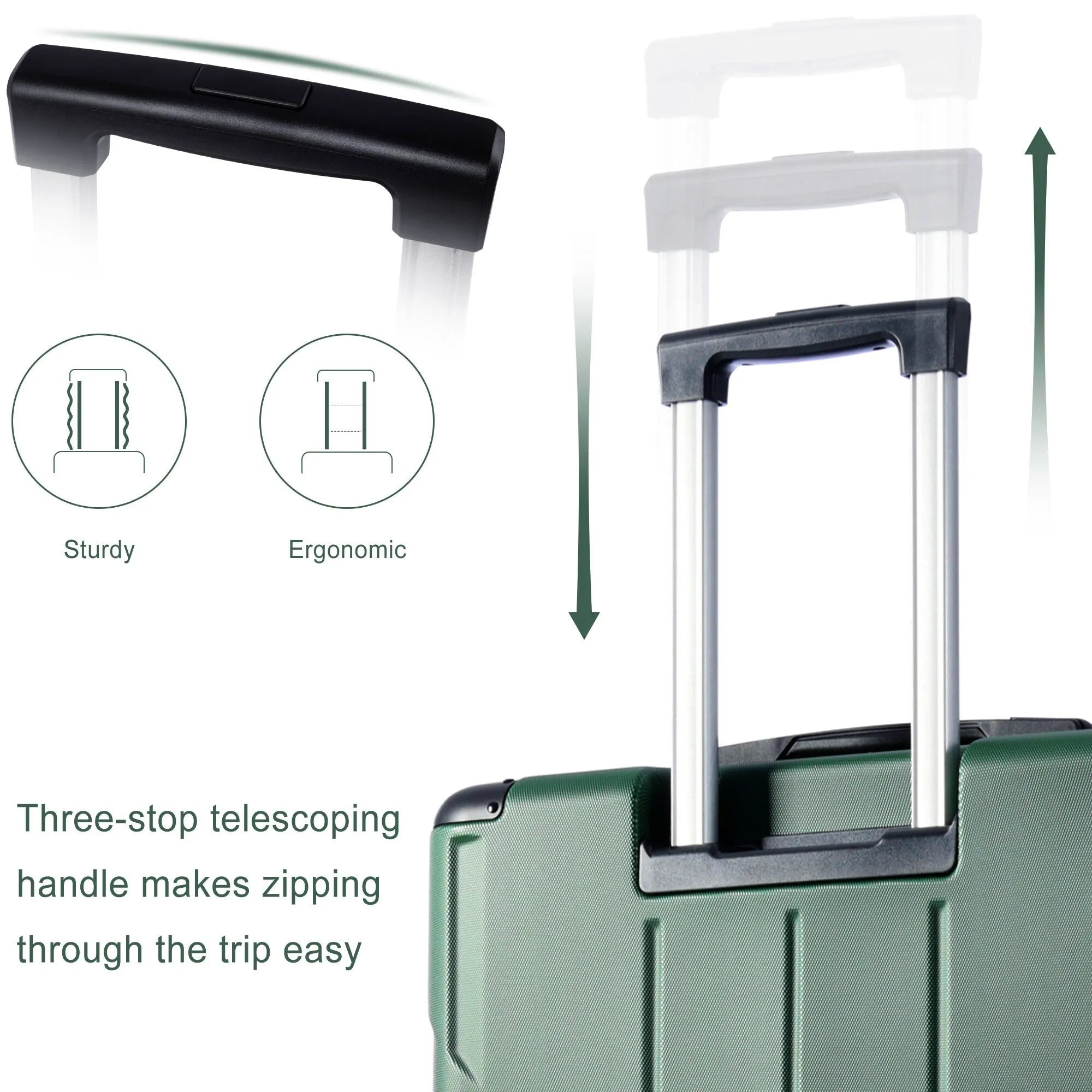 Lightweight and Expandable 28" Suitcases with Universal Wheels, 2 Piece Luggage Sets with TSA Combination LOCK (20"/28")