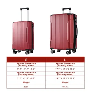 Lightweight and Expandable 28" Suitcases with Universal Wheels, 2 Piece Luggage Sets with TSA Combination LOCK (20"/28")