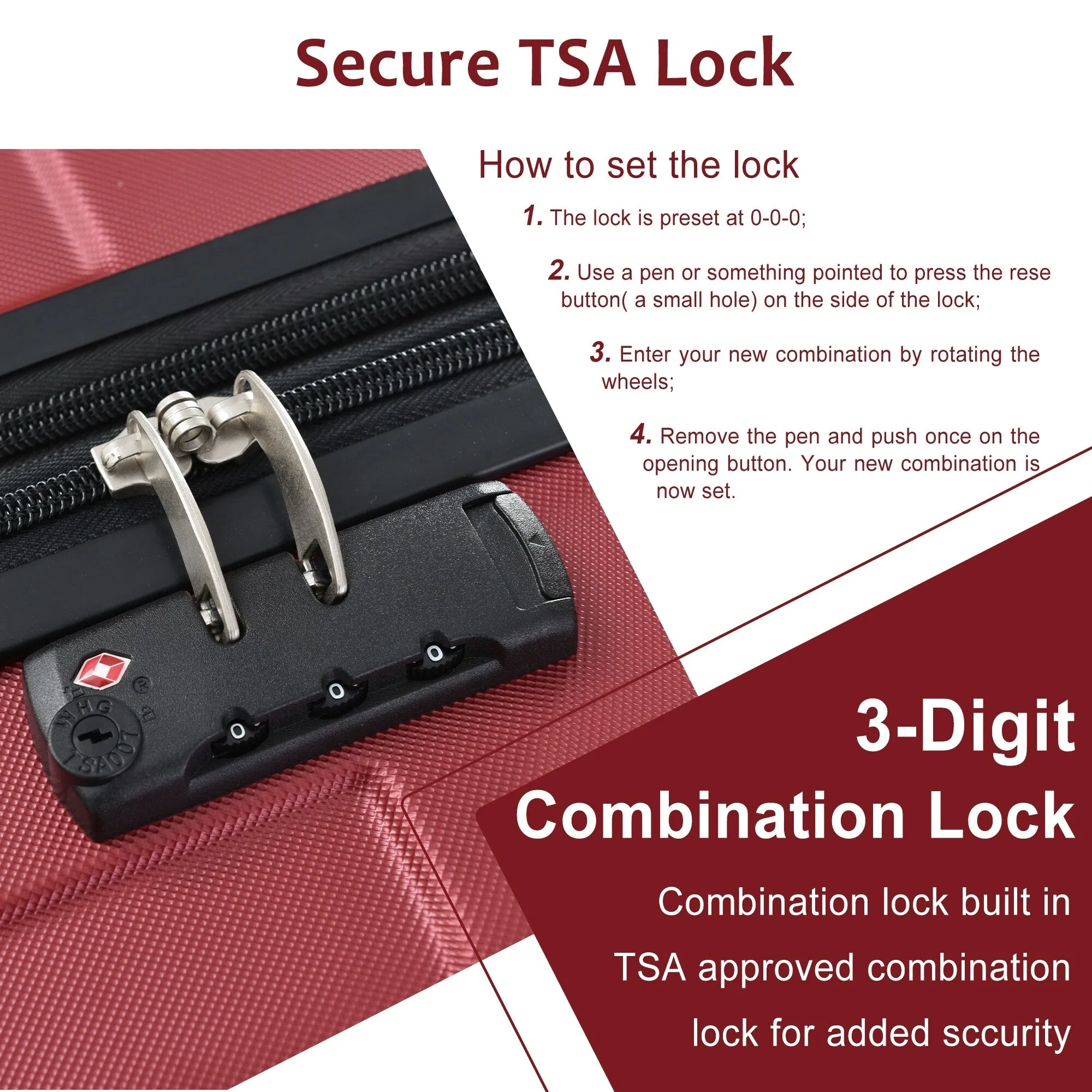Lightweight and Expandable 28" Suitcases with Universal Wheels, 2 Piece Luggage Sets with TSA Combination LOCK (20"/28")