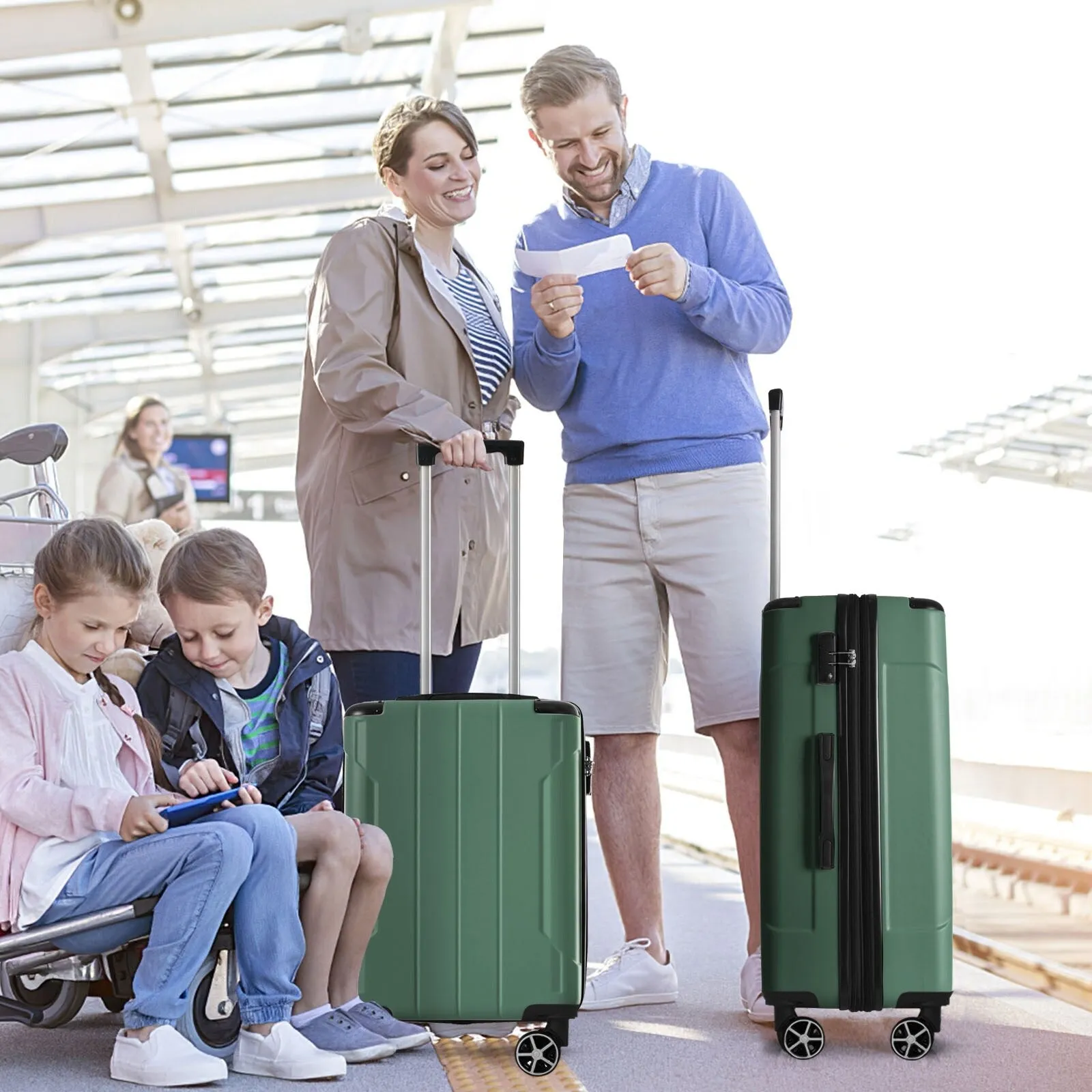 Lightweight and Expandable 28" Suitcases with Universal Wheels, 2 Piece Luggage Sets with TSA Combination LOCK (20"/28")