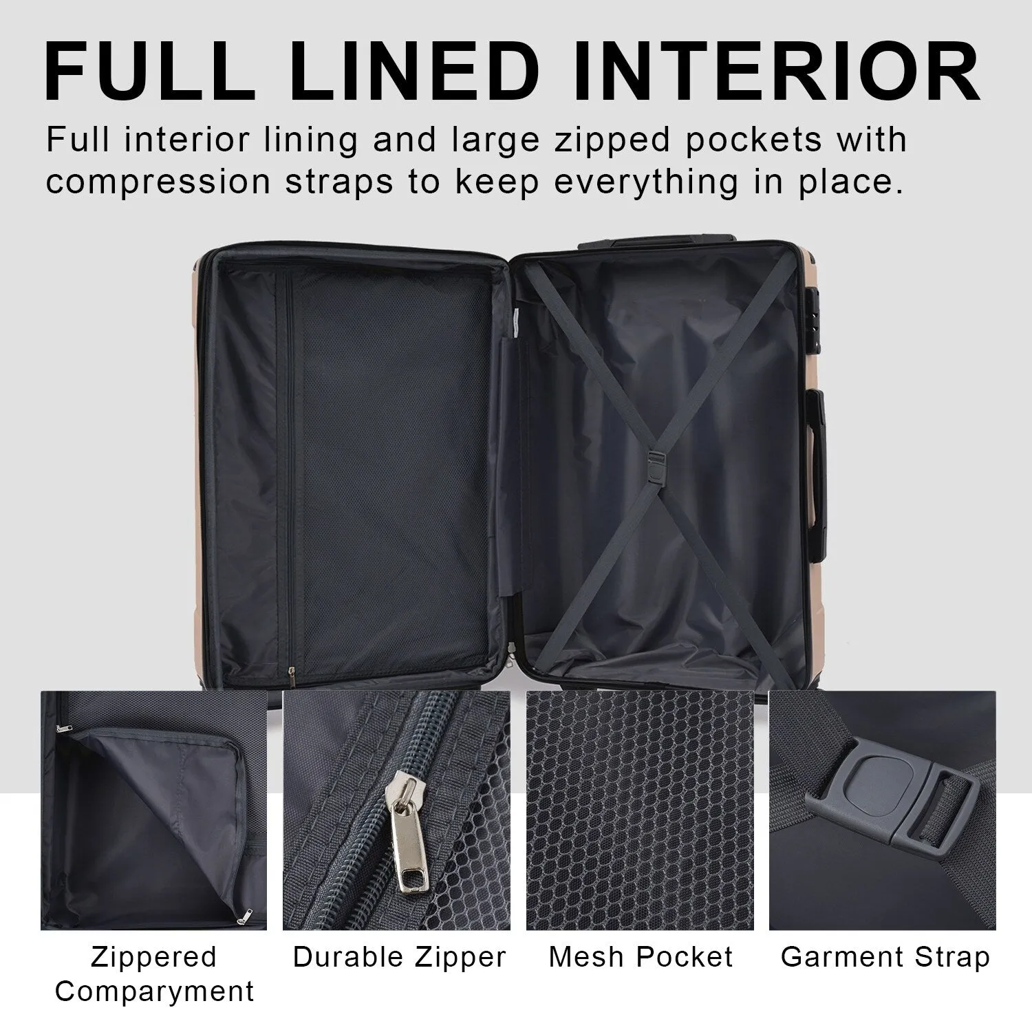 Lightweight and Expandable 28" Suitcases with Universal Wheels, 2 Piece Luggage Sets with TSA Combination LOCK (20"/28")