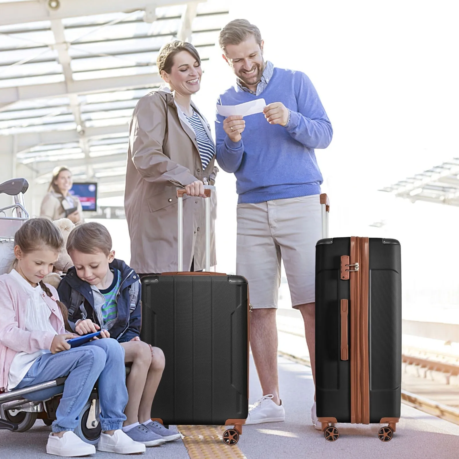 Lightweight and Expandable 28" Suitcases with Universal Wheels, 2 Piece Luggage Sets with TSA Combination LOCK (20"/28")