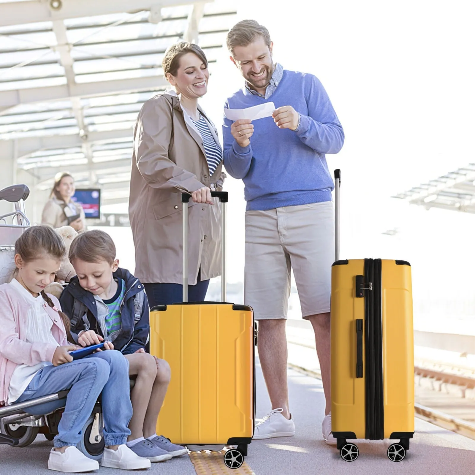 Lightweight and Expandable 28" Suitcases with Universal Wheels, 2 Piece Luggage Sets with TSA Combination LOCK (20"/28")