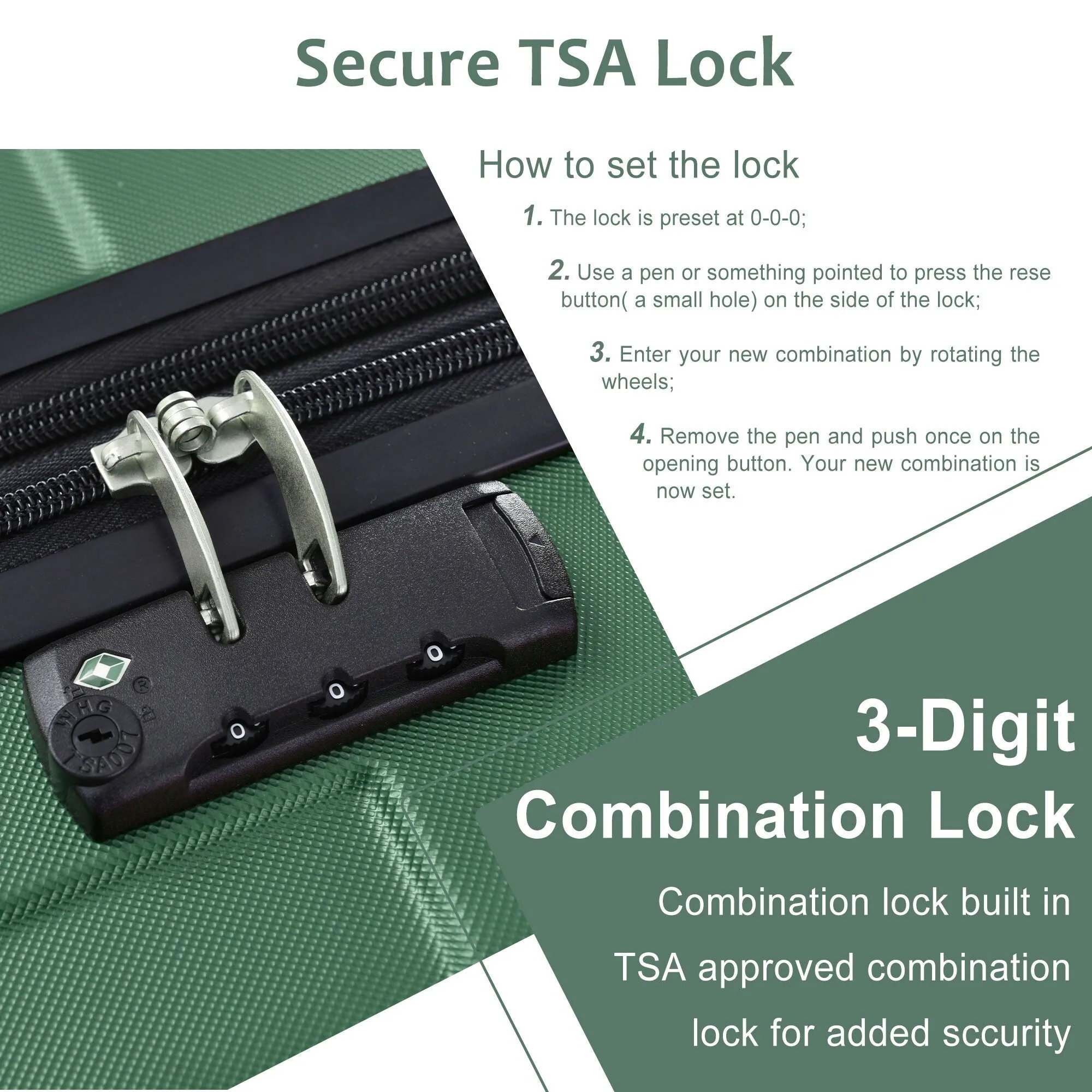 Lightweight and Expandable 28" Suitcases with Universal Wheels, 2 Piece Luggage Sets with TSA Combination LOCK (20"/28")