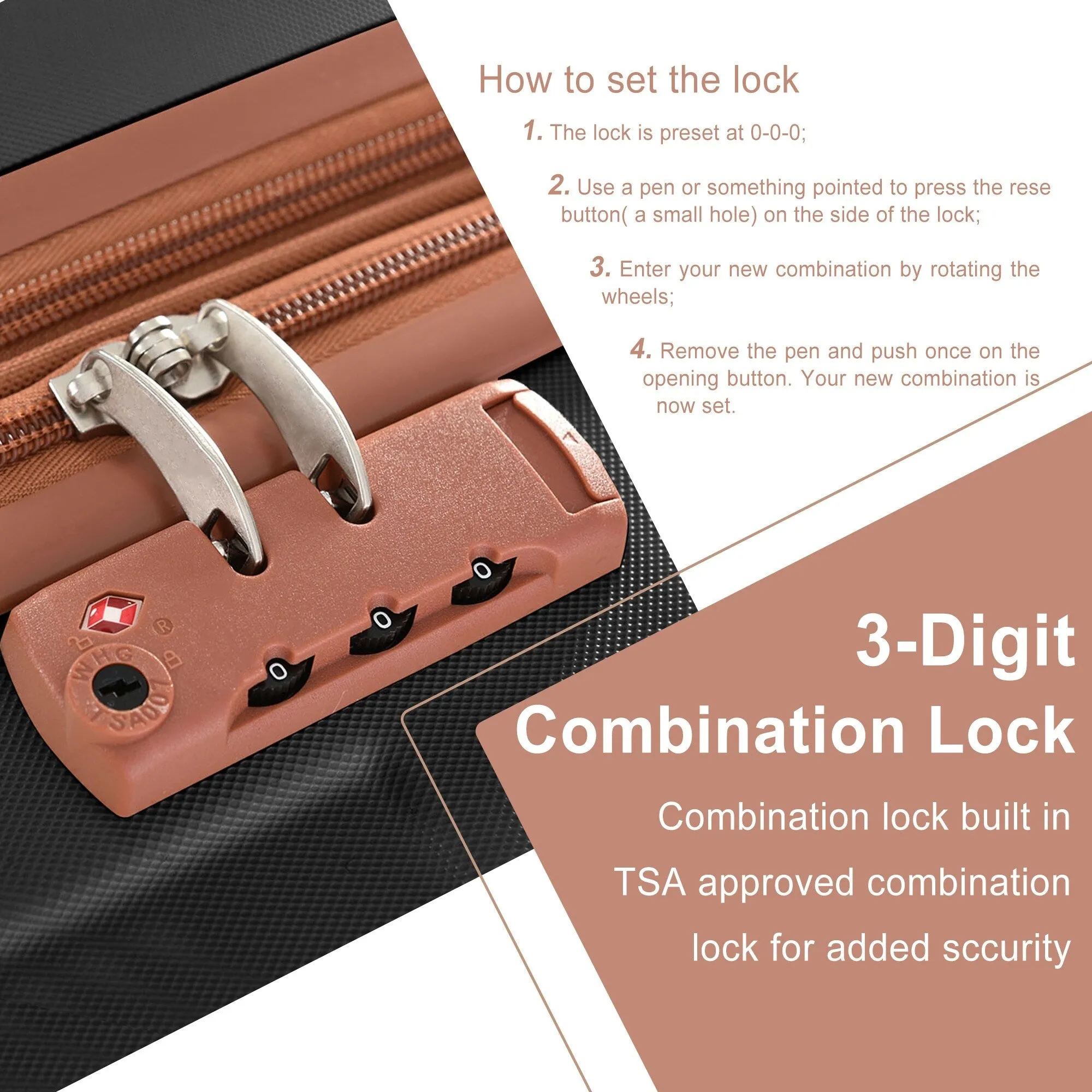 Lightweight and Expandable 28" Suitcases with Universal Wheels, 2 Piece Luggage Sets with TSA Combination LOCK (20"/28")