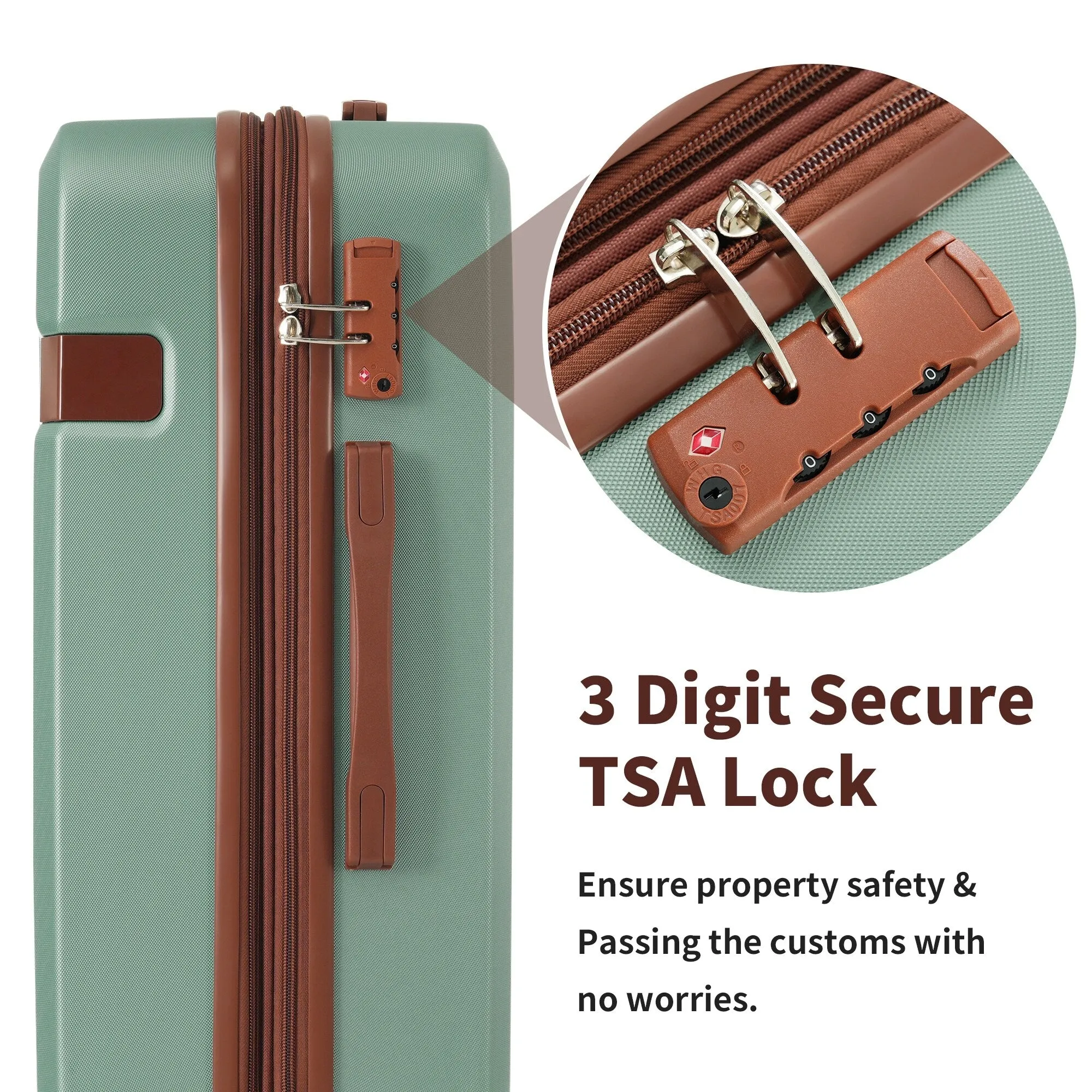 Lightweight Suitcase with Compression Packing Cubes and Spinner Wheels, 4 Piece Expandable Luggage Set with TSA Lock