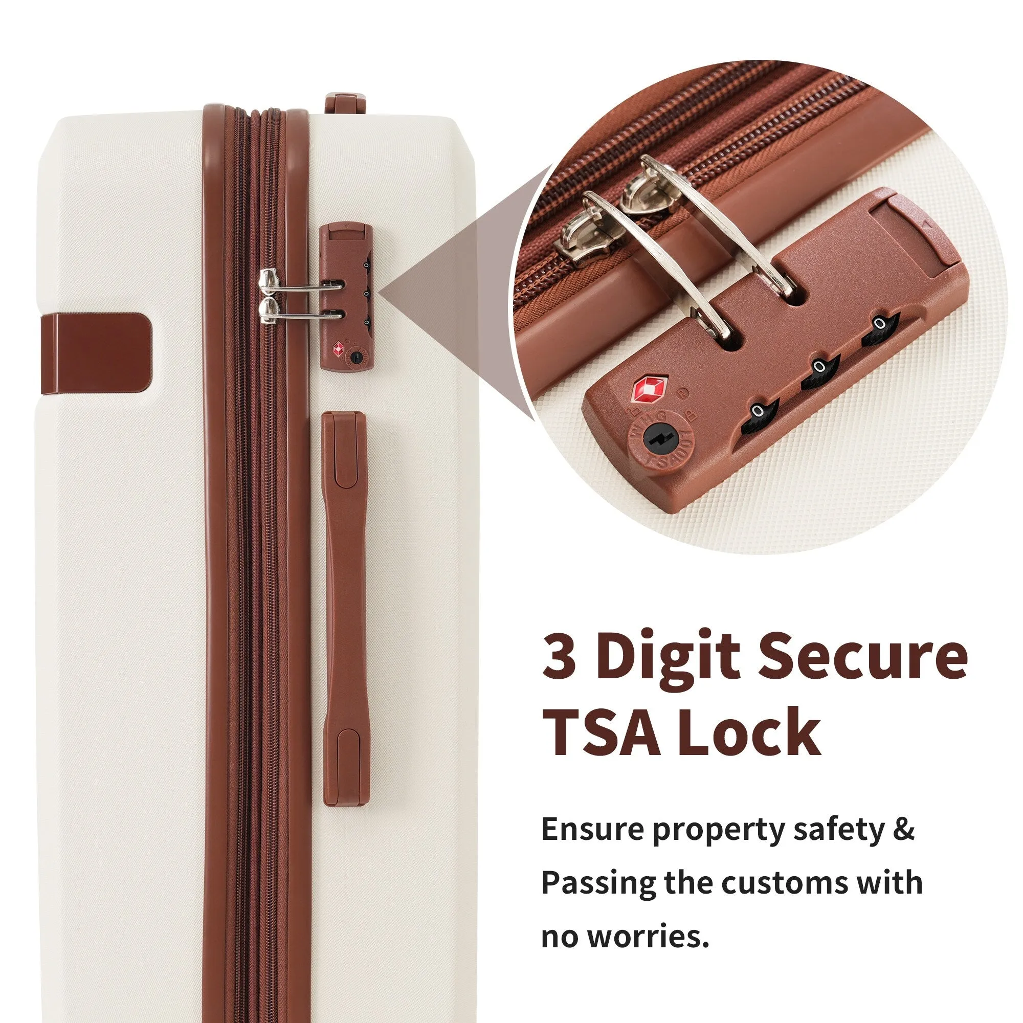 Lightweight Suitcase with Compression Packing Cubes and Spinner Wheels, 4 Piece Expandable Luggage Set with TSA Lock