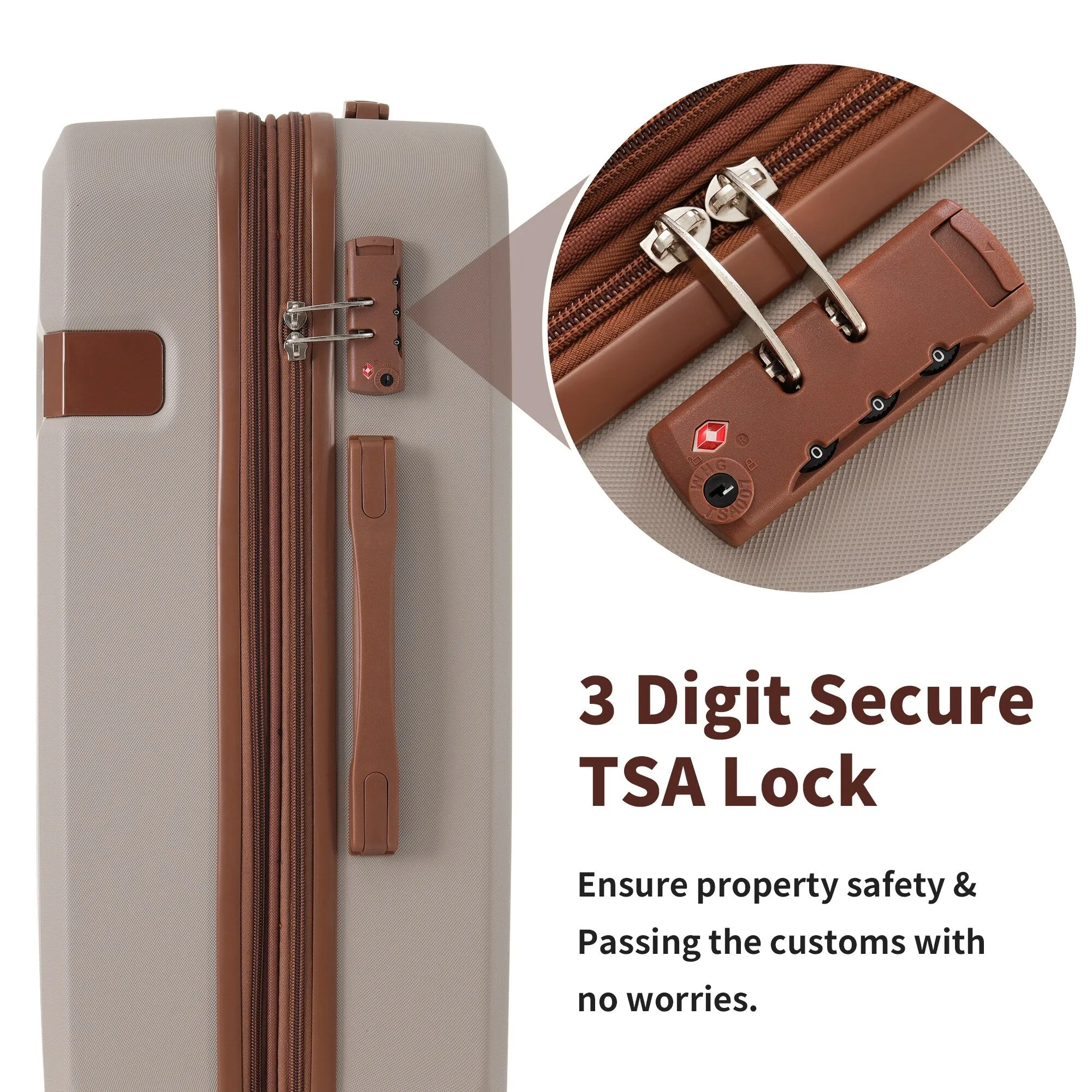 Lightweight Suitcase with Compression Packing Cubes and Spinner Wheels, 4 Piece Expandable Luggage Set with TSA Lock