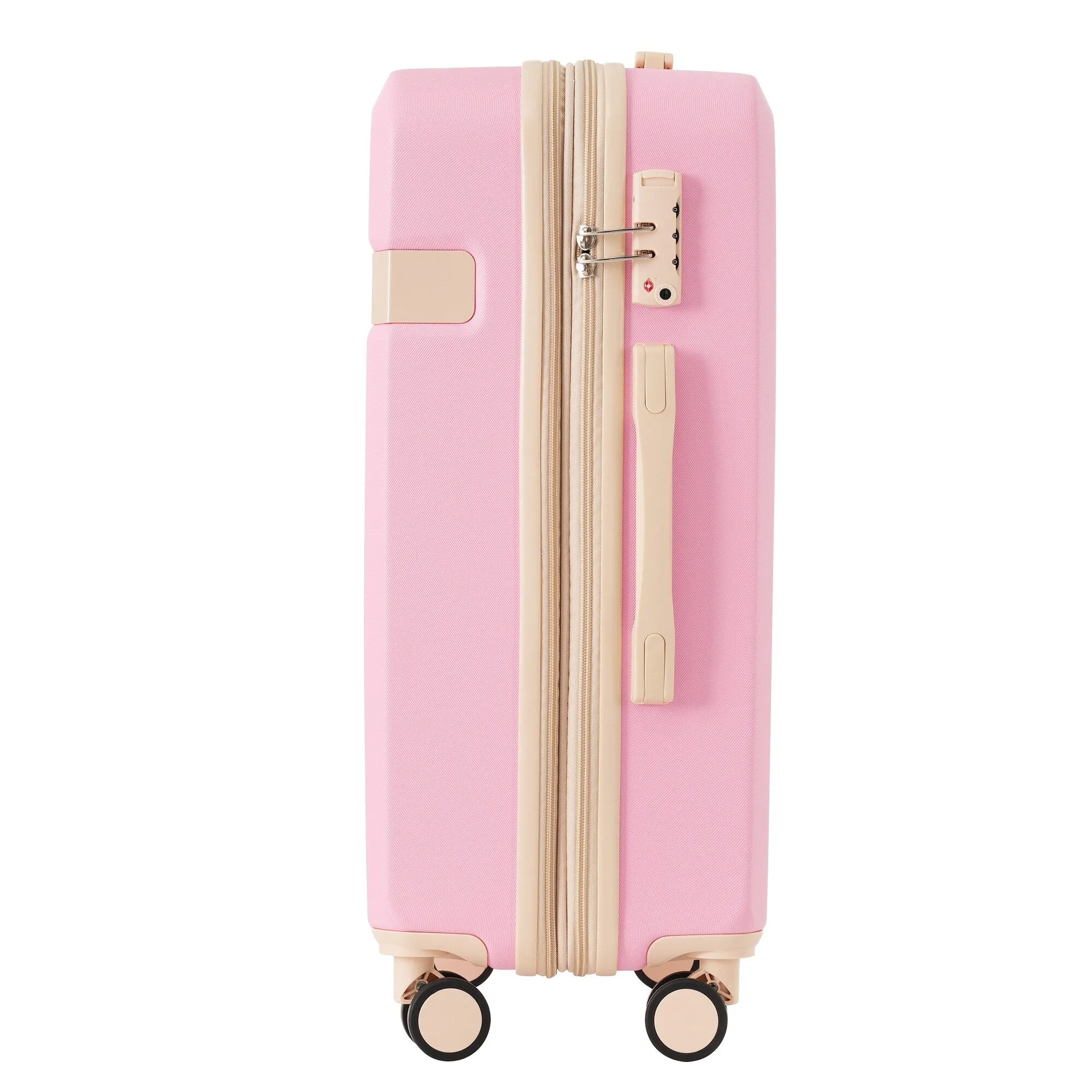 Lightweight Suitcase with Compression Packing Cubes and Spinner Wheels, 4 Piece Expandable Luggage Set with TSA Lock