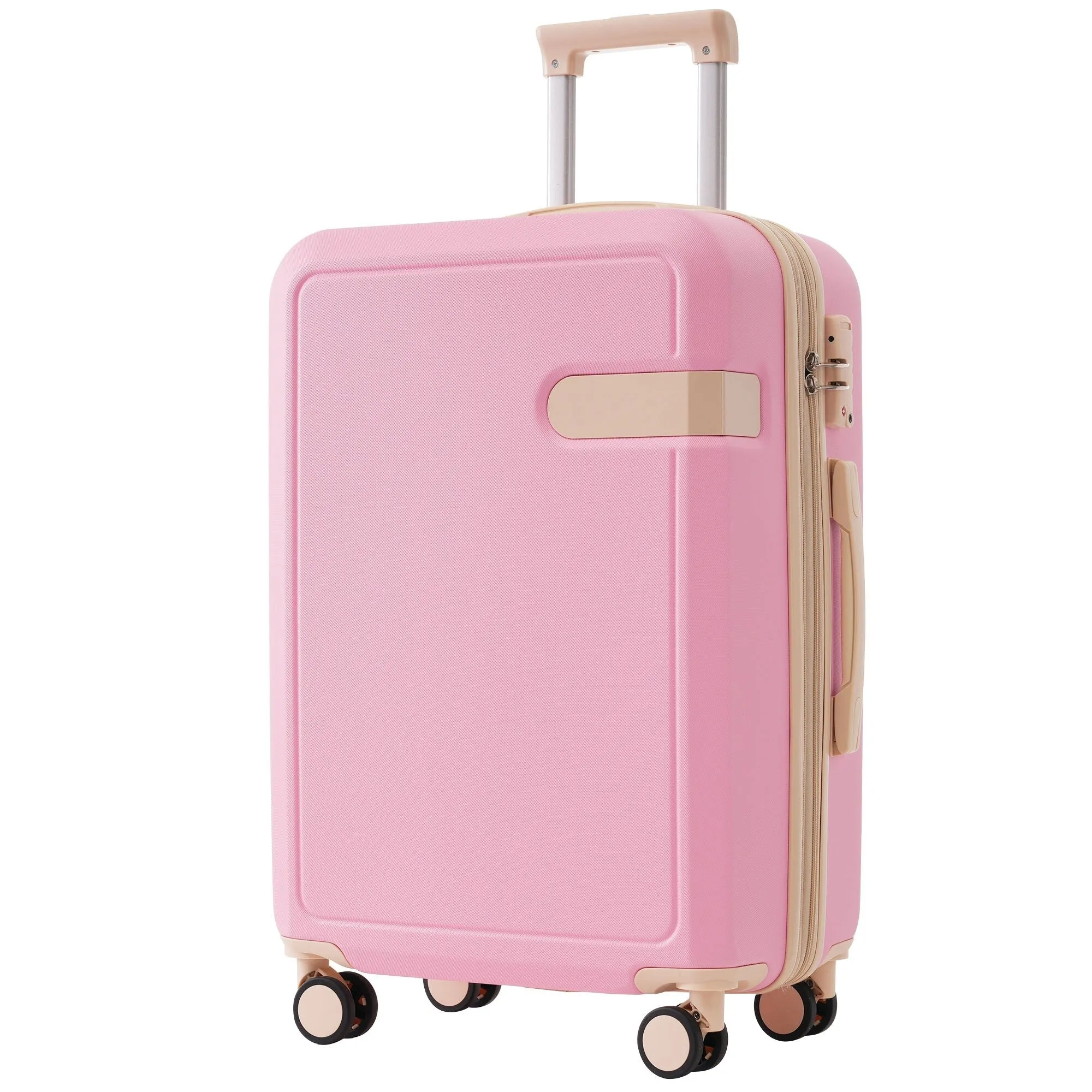 Lightweight Suitcase with Compression Packing Cubes and Spinner Wheels, 4 Piece Expandable Luggage Set with TSA Lock