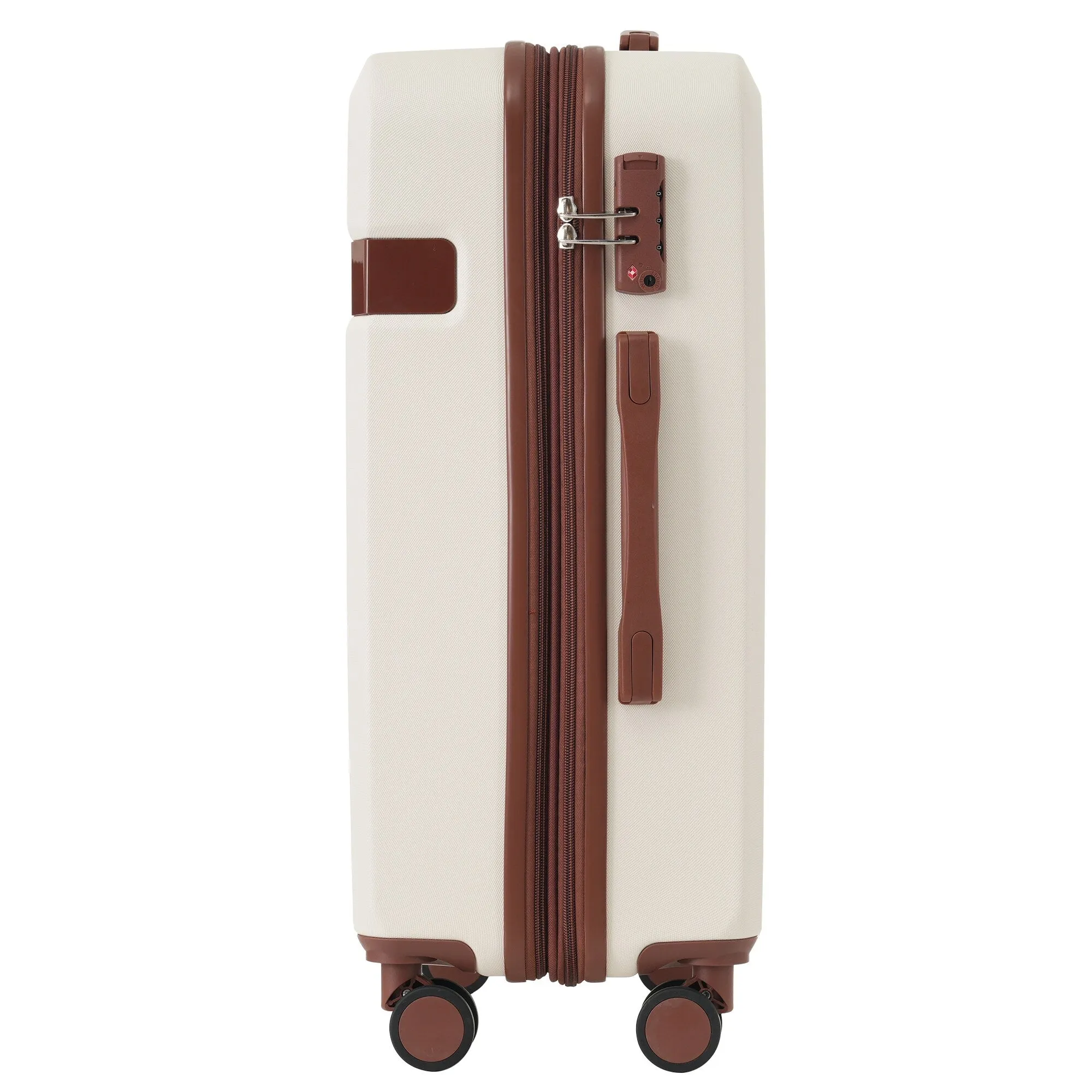Lightweight Suitcase with Compression Packing Cubes and Spinner Wheels, 4 Piece Expandable Luggage Set with TSA Lock