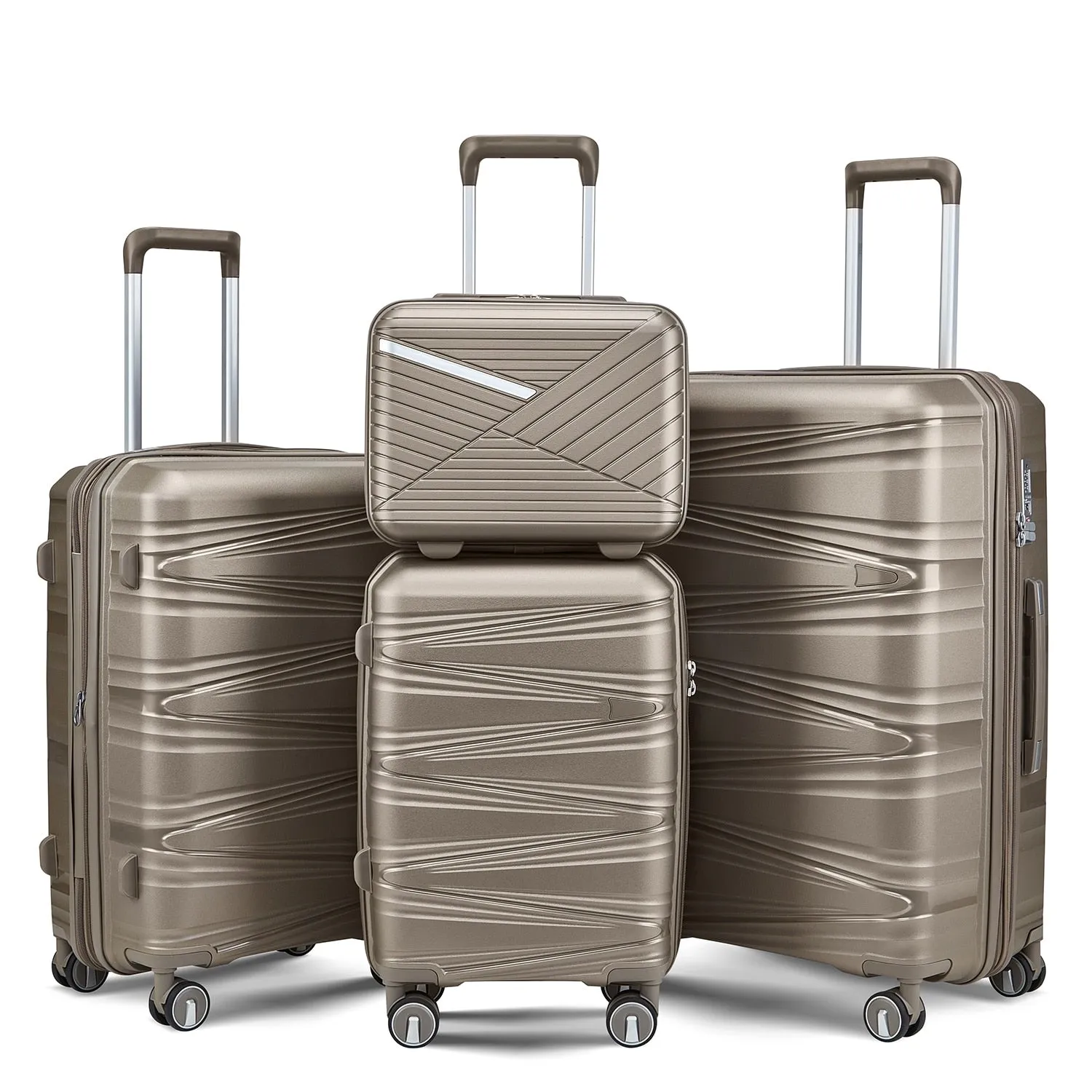 Luggage 4 Piece Sets(14/20/24/28), Hard Shell Lightweight TSA Lock Expandable Suitcase with Spinner Wheels Travel Set