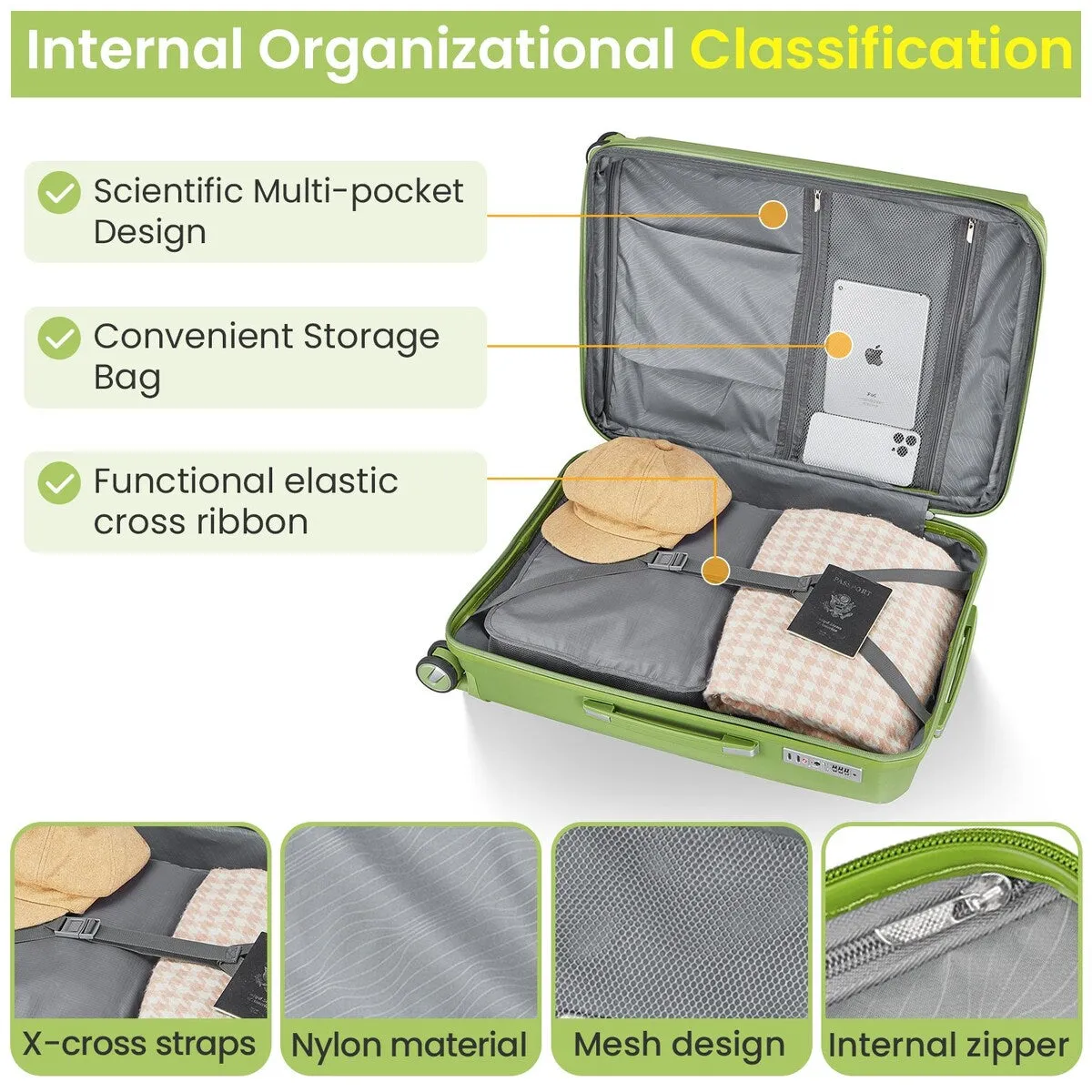 Luggage 4 Piece Sets(14/20/24/28)