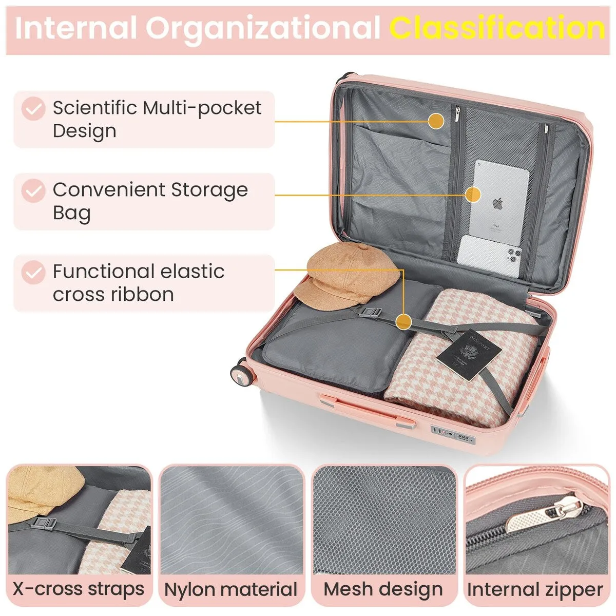 Luggage 4 Piece Sets(14/20/24/28)