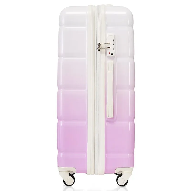 Luggage Set of 3, 20-inch with USB Port, Carry-on Trunk Sets with Cup Holder, Hard Shell Check-in Luggage with Spinner Wheels