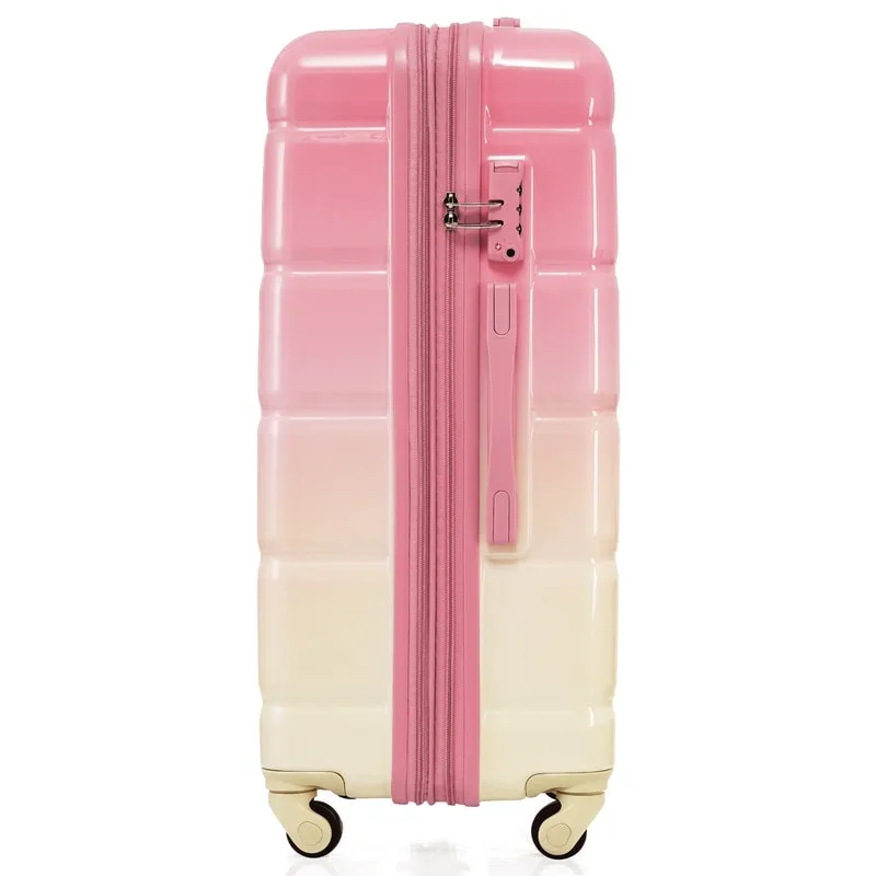 Luggage Set of 3, 20-inch with USB Port, Carry-on Trunk Sets with Cup Holder, Hard Shell Check-in Luggage with Spinner Wheels
