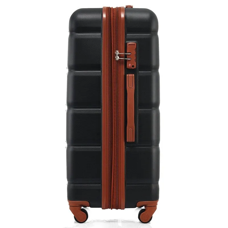 Luggage Set of 3, 20-inch with USB Port, Carry-on Trunk Sets with Cup Holder, Hard Shell Check-in Luggage with Spinner Wheels