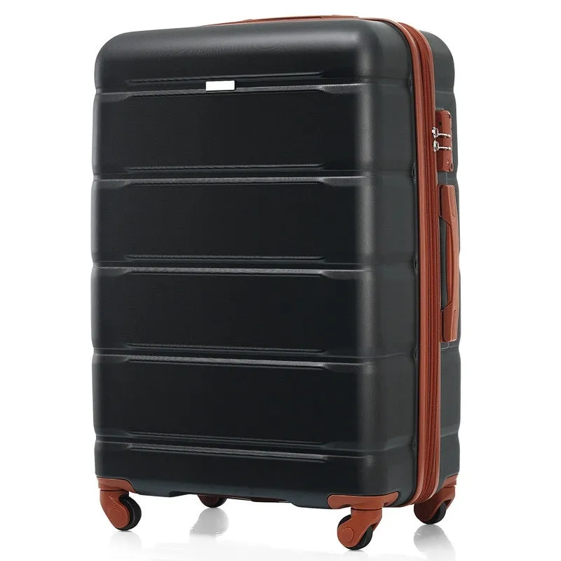 Luggage Set of 3, 20-inch with USB Port, Carry-on Trunk Sets with Cup Holder, Hard Shell Check-in Luggage with Spinner Wheels