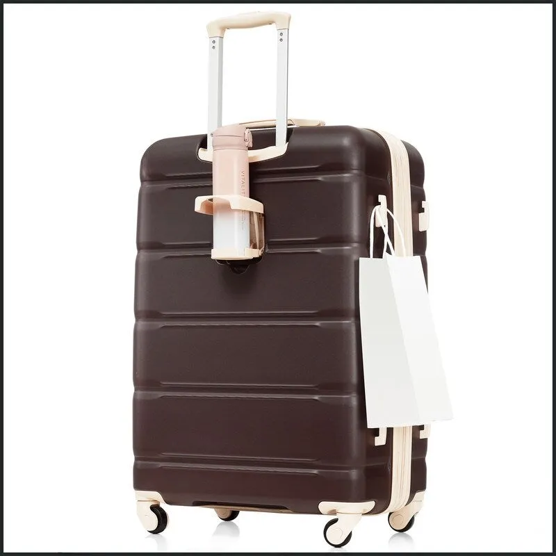 Luggage Set of 3, 20-inch with USB Port, Carry-on Trunk Sets with Cup Holder, Hard Shell Check-in Luggage with Spinner Wheels