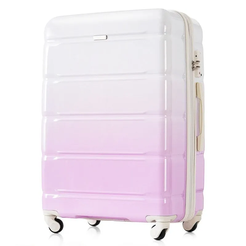 Luggage Set of 3, 20-inch with USB Port, Carry-on Trunk Sets with Cup Holder, Hard Shell Check-in Luggage with Spinner Wheels