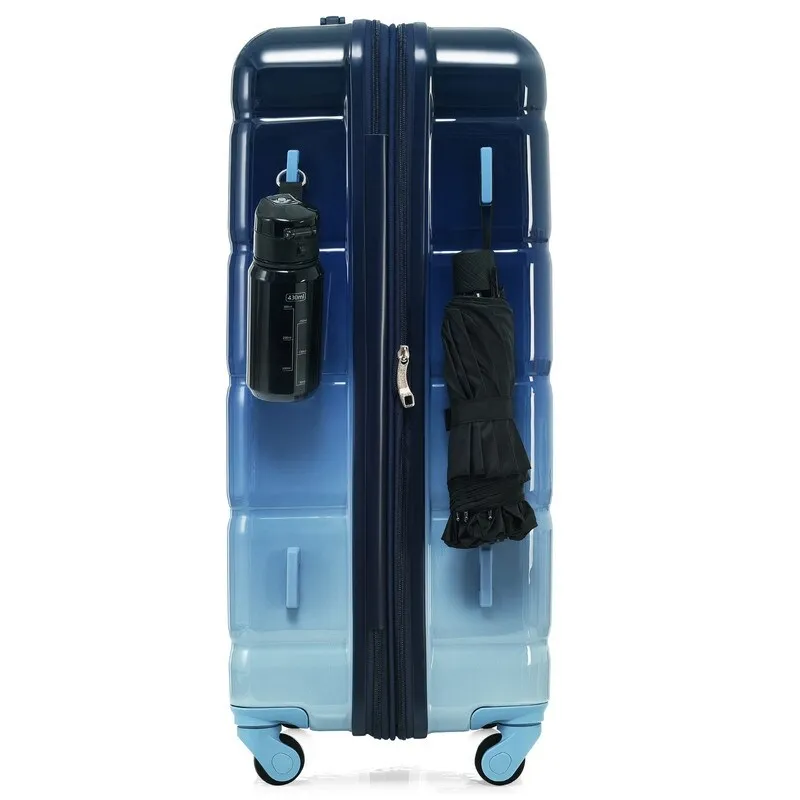Luggage Set of 3, 20-inch with USB Port, Carry-on Trunk Sets with Cup Holder, Hard Shell Check-in Luggage with Spinner Wheels