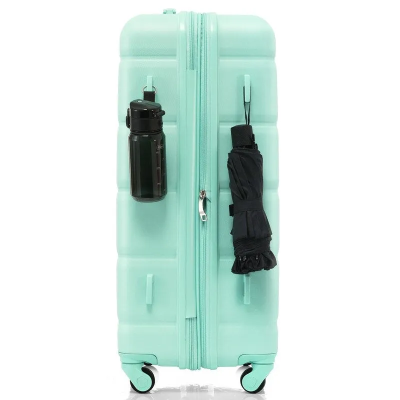 Luggage Set of 3, 20-inch with USB Port, Carry-on Trunk Sets with Cup Holder, Hard Shell Check-in Luggage with Spinner Wheels
