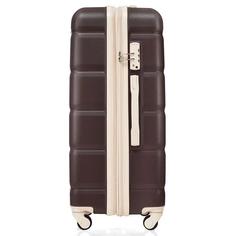 Luggage Set of 3, 20-inch with USB Port, Carry-on Trunk Sets with Cup Holder, Hard Shell Check-in Luggage with Spinner Wheels