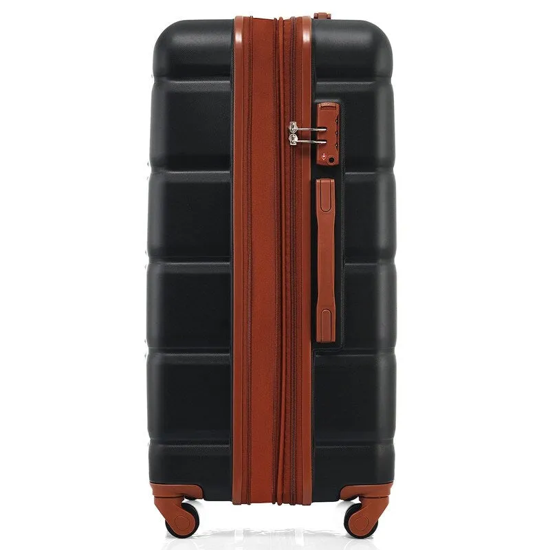 Luggage Set of 3, 20-inch with USB Port, Carry-on Trunk Sets with Cup Holder, Hard Shell Check-in Luggage with Spinner Wheels