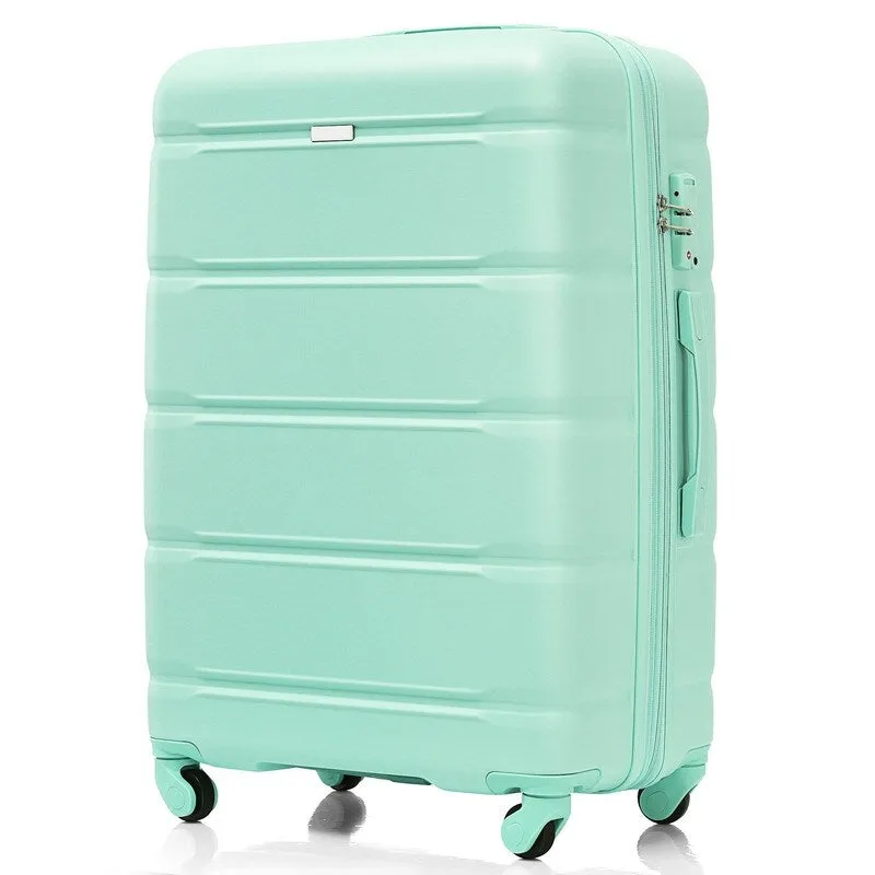 Luggage Set of 3, 20-inch with USB Port, Carry-on Trunk Sets with Cup Holder, Hard Shell Check-in Luggage with Spinner Wheels