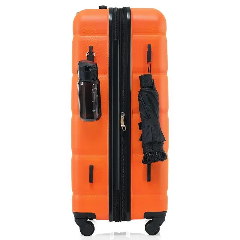 Luggage Set of 3, 20-inch with USB Port, Carry-on Trunk Sets with Cup Holder, Hard Shell Check-in Luggage with Spinner Wheels