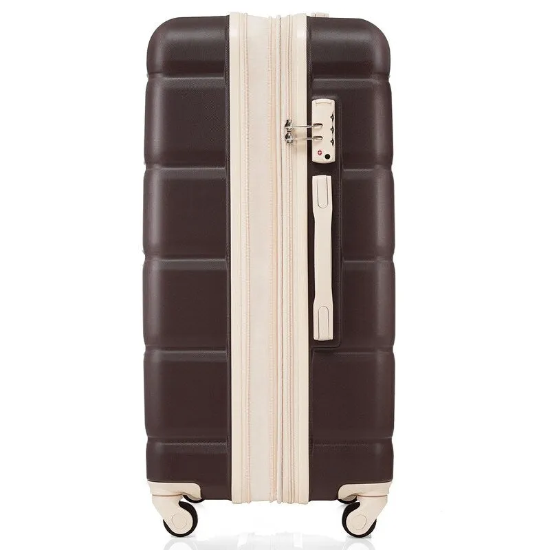 Luggage Set of 3, 20-inch with USB Port, Carry-on Trunk Sets with Cup Holder, Hard Shell Check-in Luggage with Spinner Wheels