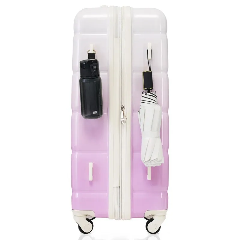 Luggage Set of 3, 20-inch with USB Port, Carry-on Trunk Sets with Cup Holder, Hard Shell Check-in Luggage with Spinner Wheels