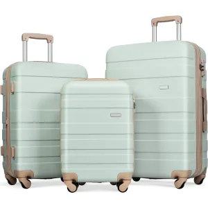 Luggage Sets Expandable ABS Hardshell 3pcs Hardside Lightweight Durable Suitcase sets Suitcase with TSA Lock 20''24''28''