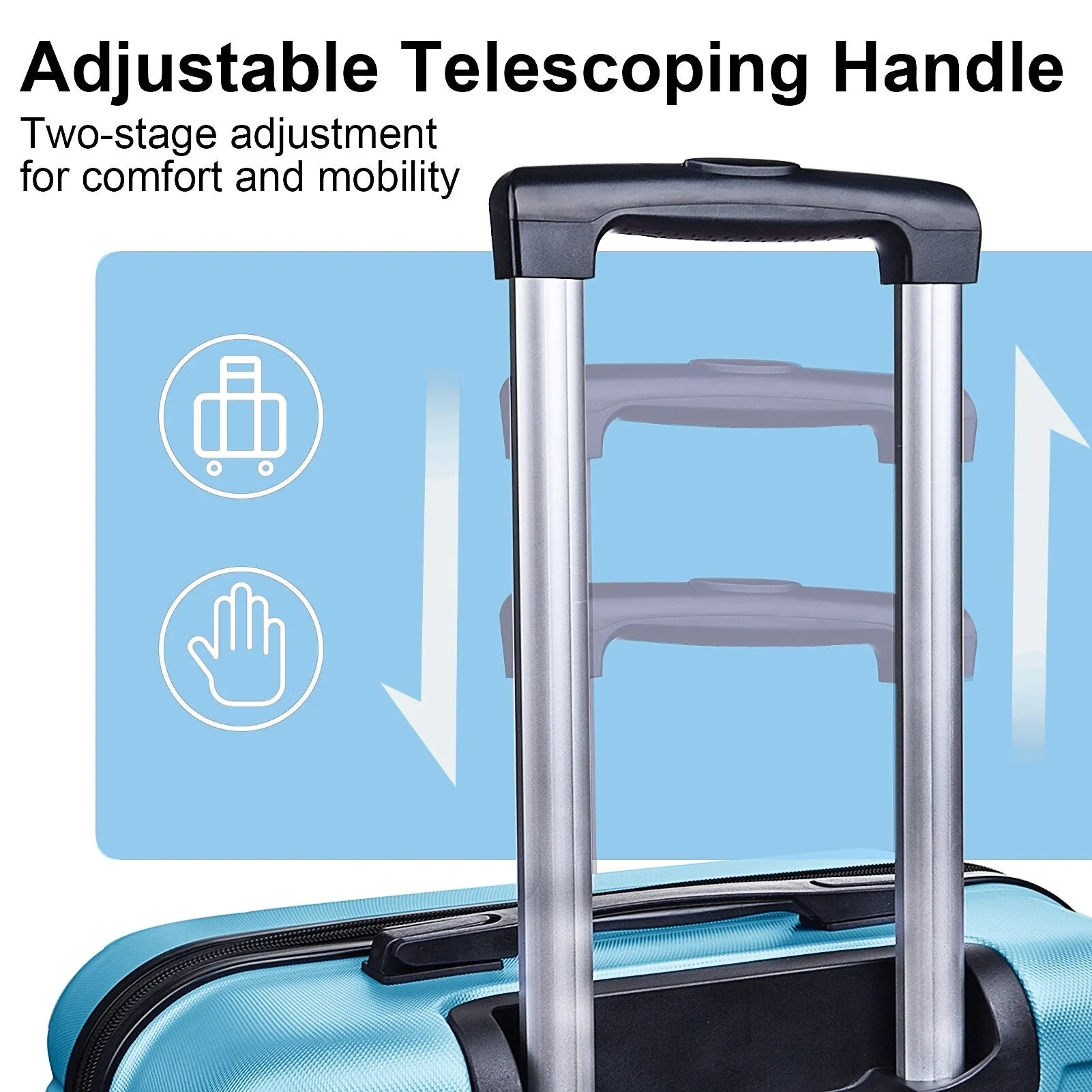 Luggage Suitcase 3 Piece Sets Hardside Carry-on luggage with Spinner Wheels 20"/24"/28"