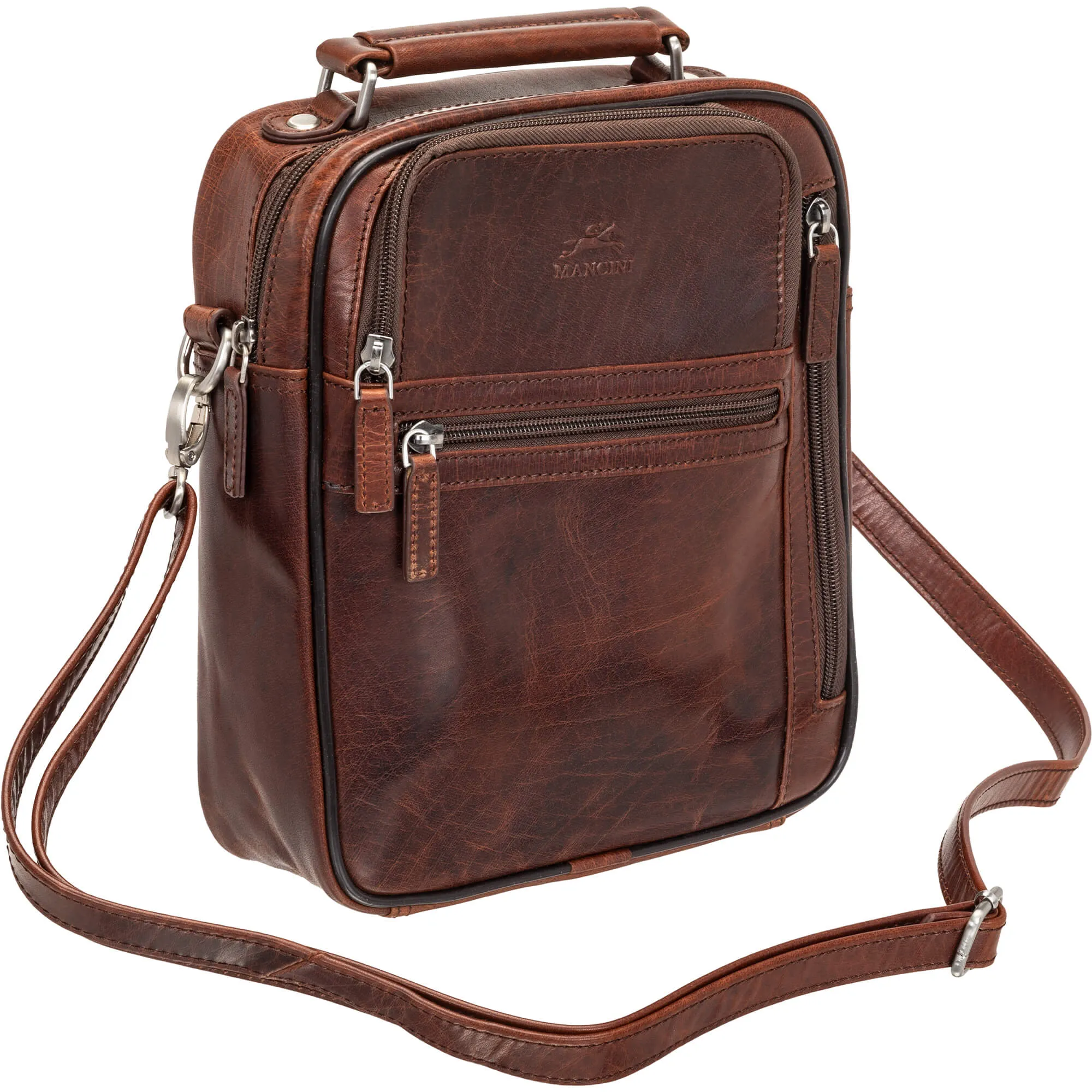 Mancini Buffalo Large Unisex Leather Travel Bag
