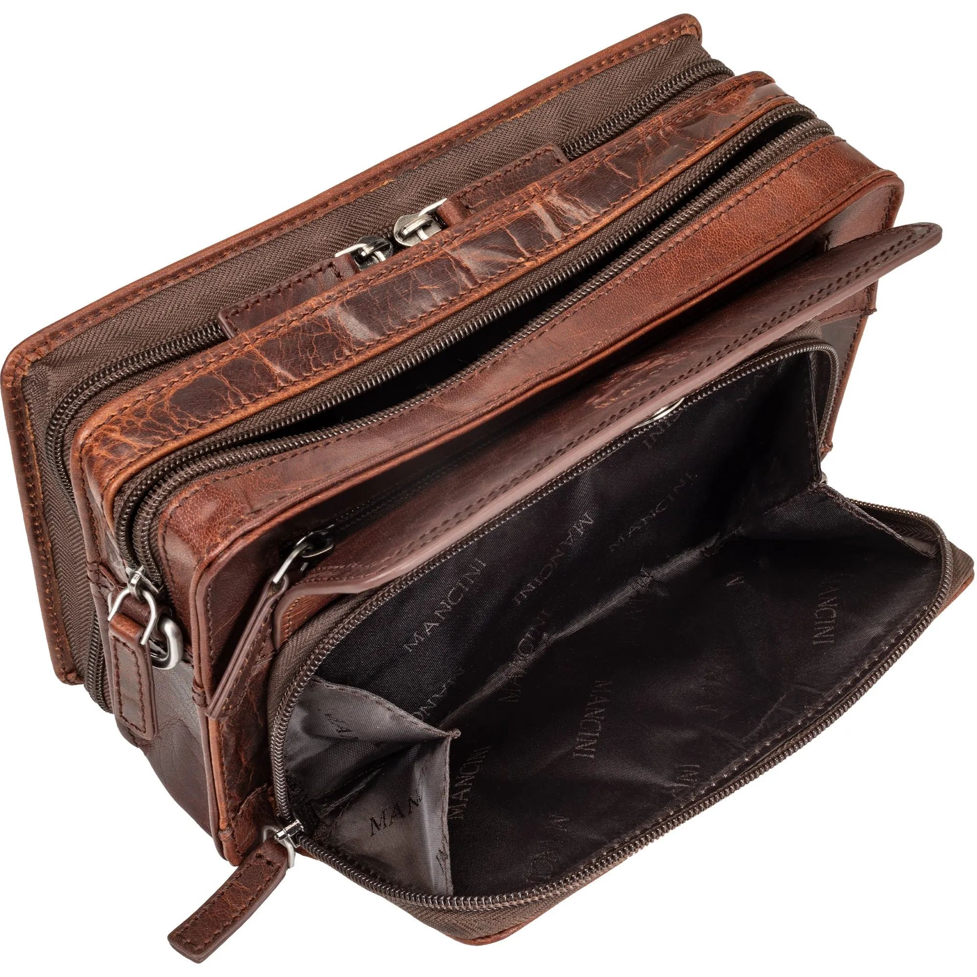 Mancini Buffalo Unisex Bag with Zippered Organizer Pocket