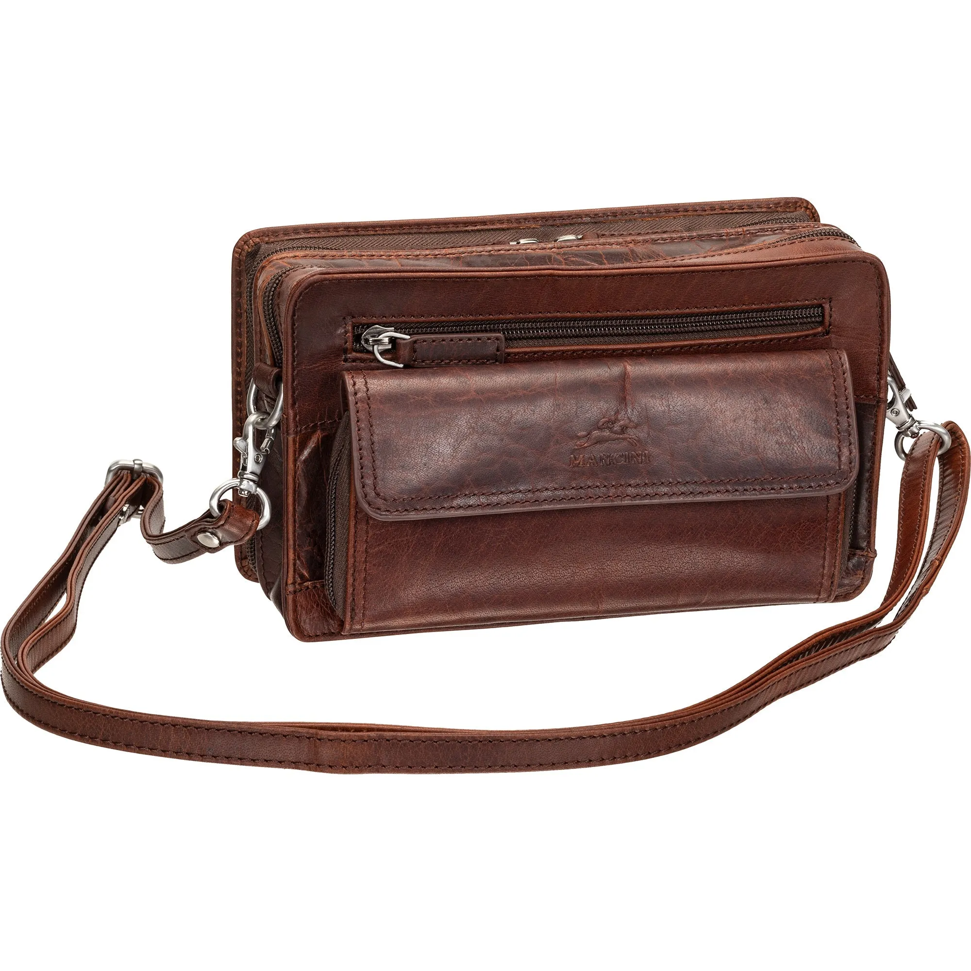 Mancini Buffalo Unisex Bag with Zippered Organizer Pocket
