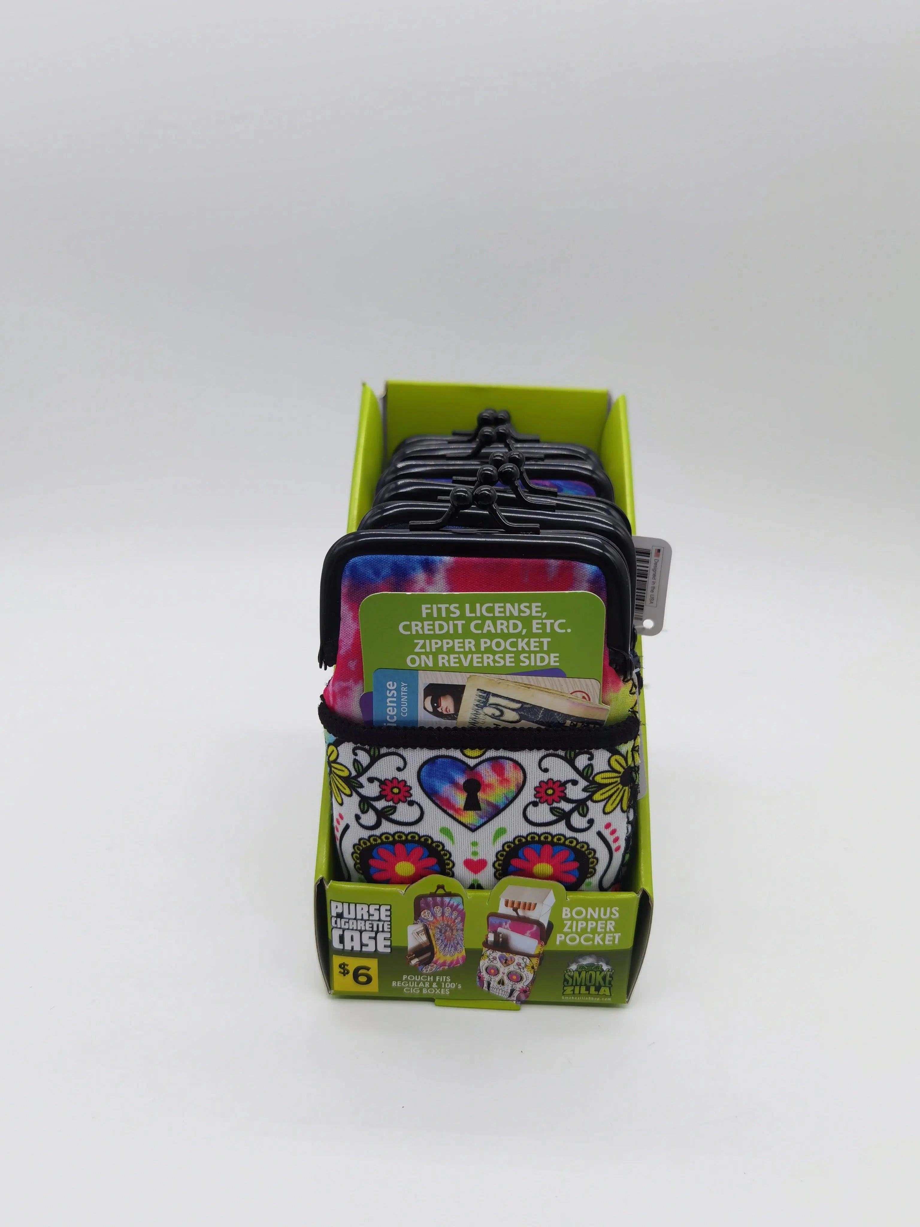 Neoprene Cigarette Pouch with Pocket - 6 Pieces Per Retail Ready Display 41459
