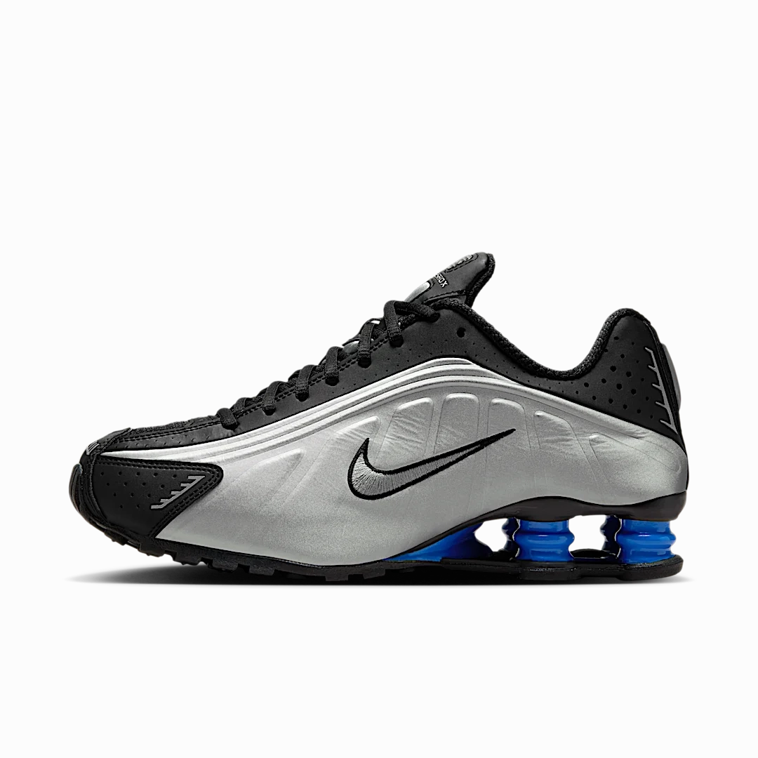 Nike Shox R4 Metallic Silver Black Racer Blue