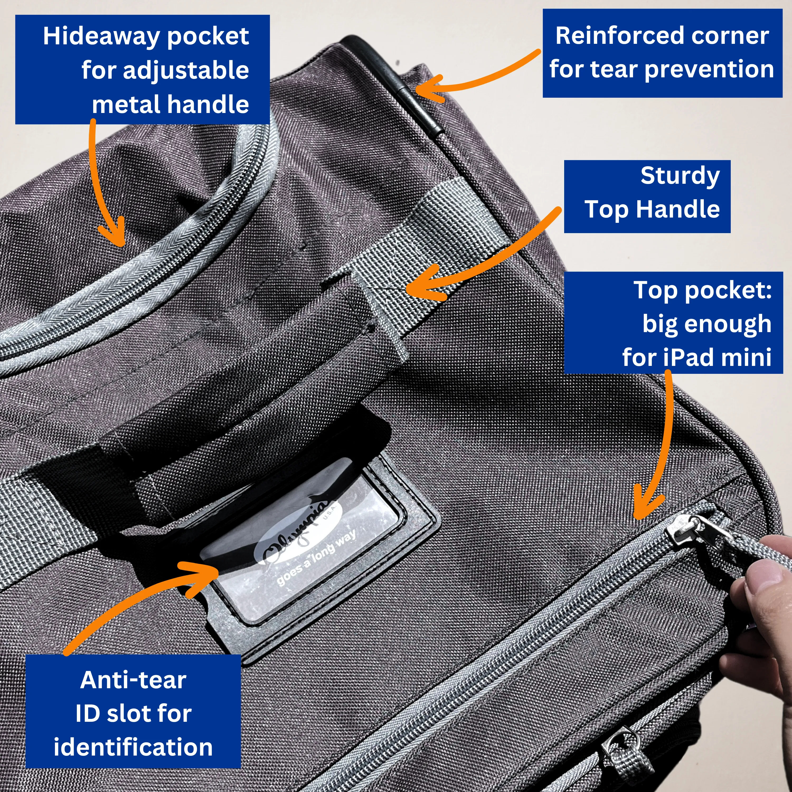 Olympia 8 Pocket Rolling Duffel 33" Jumbo Size