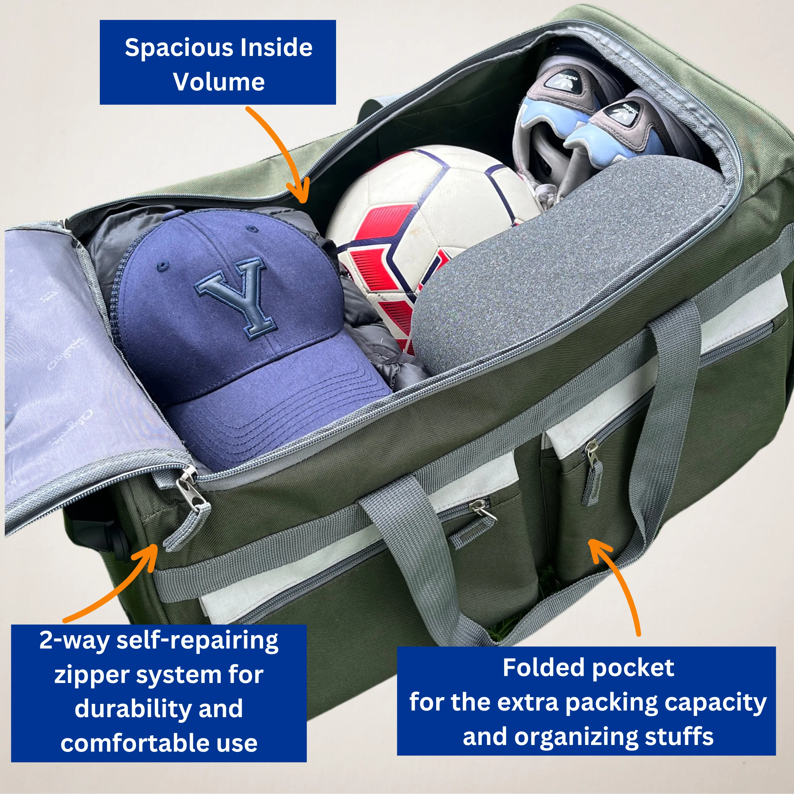 Olympia 8 Pocket Rolling Duffel 33" Jumbo Size