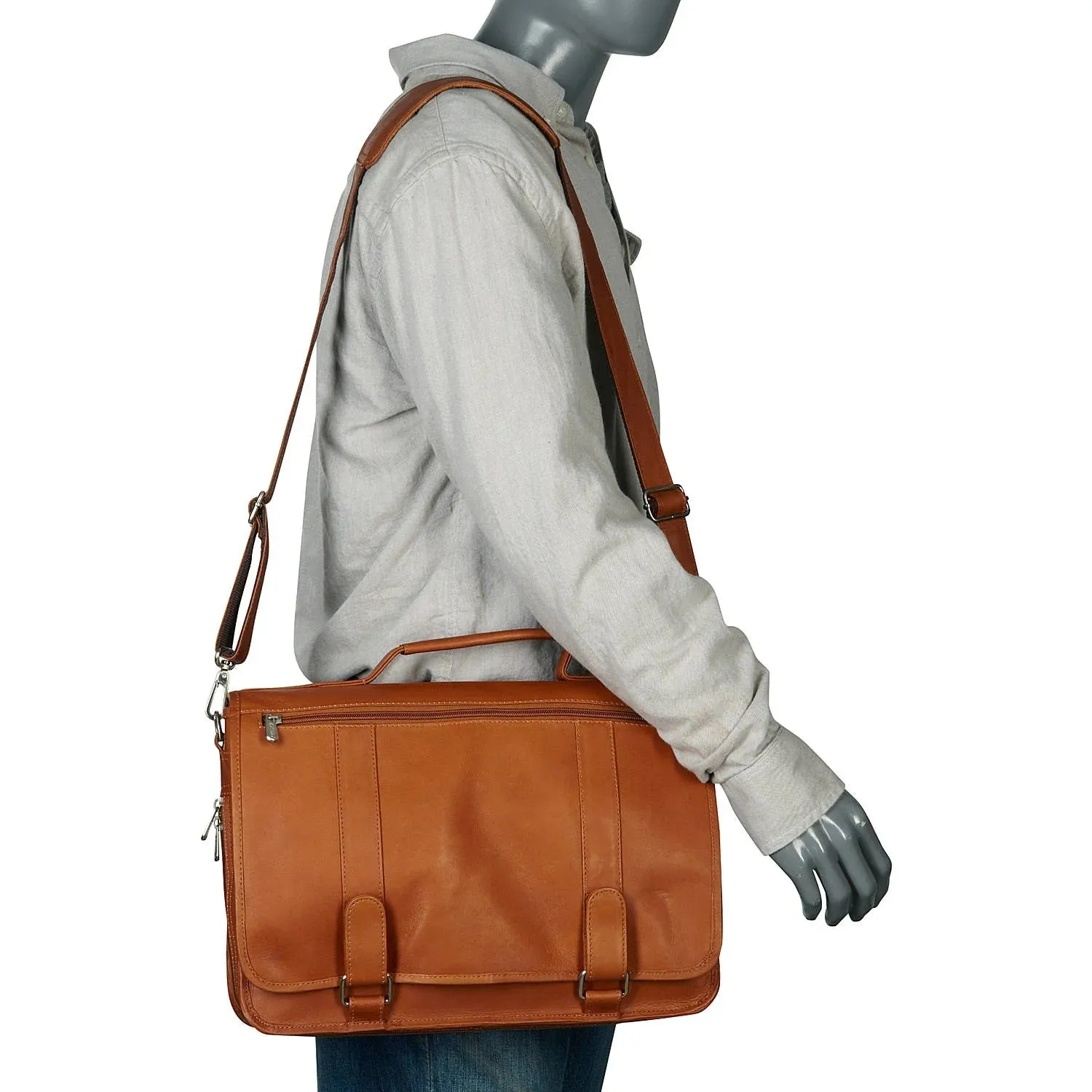 Piel Double Loop Expandable Laptop Briefcase