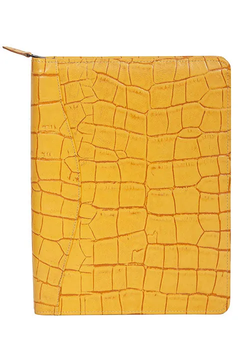 Scully Croco Embossed Leather zip letter pad