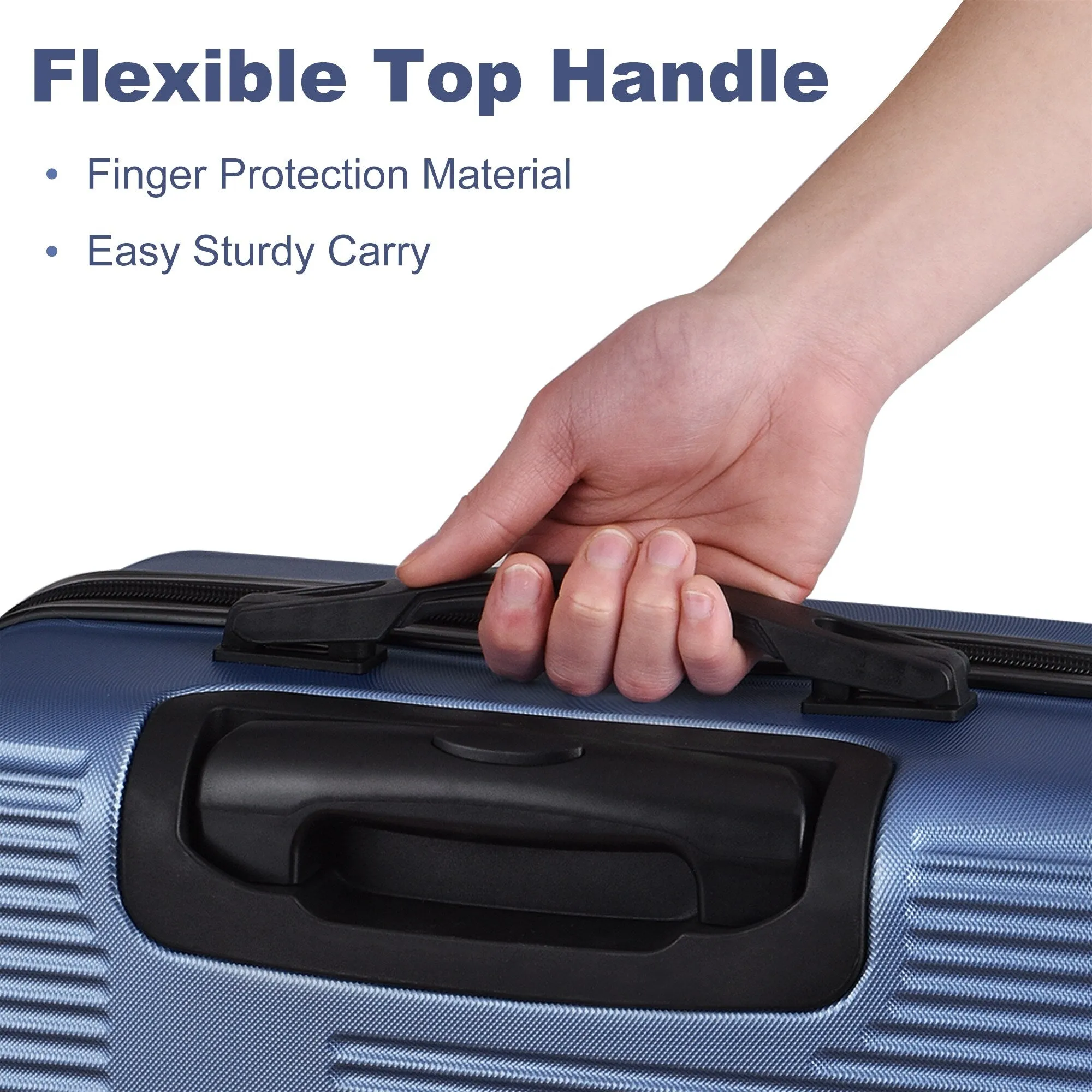 Spinner Wheels Cross Stripe Luggage Sets 20in/24in/28in