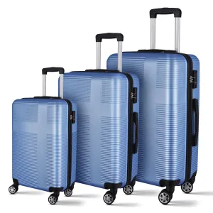 Spinner Wheels Cross Stripe Luggage Sets 20in/24in/28in