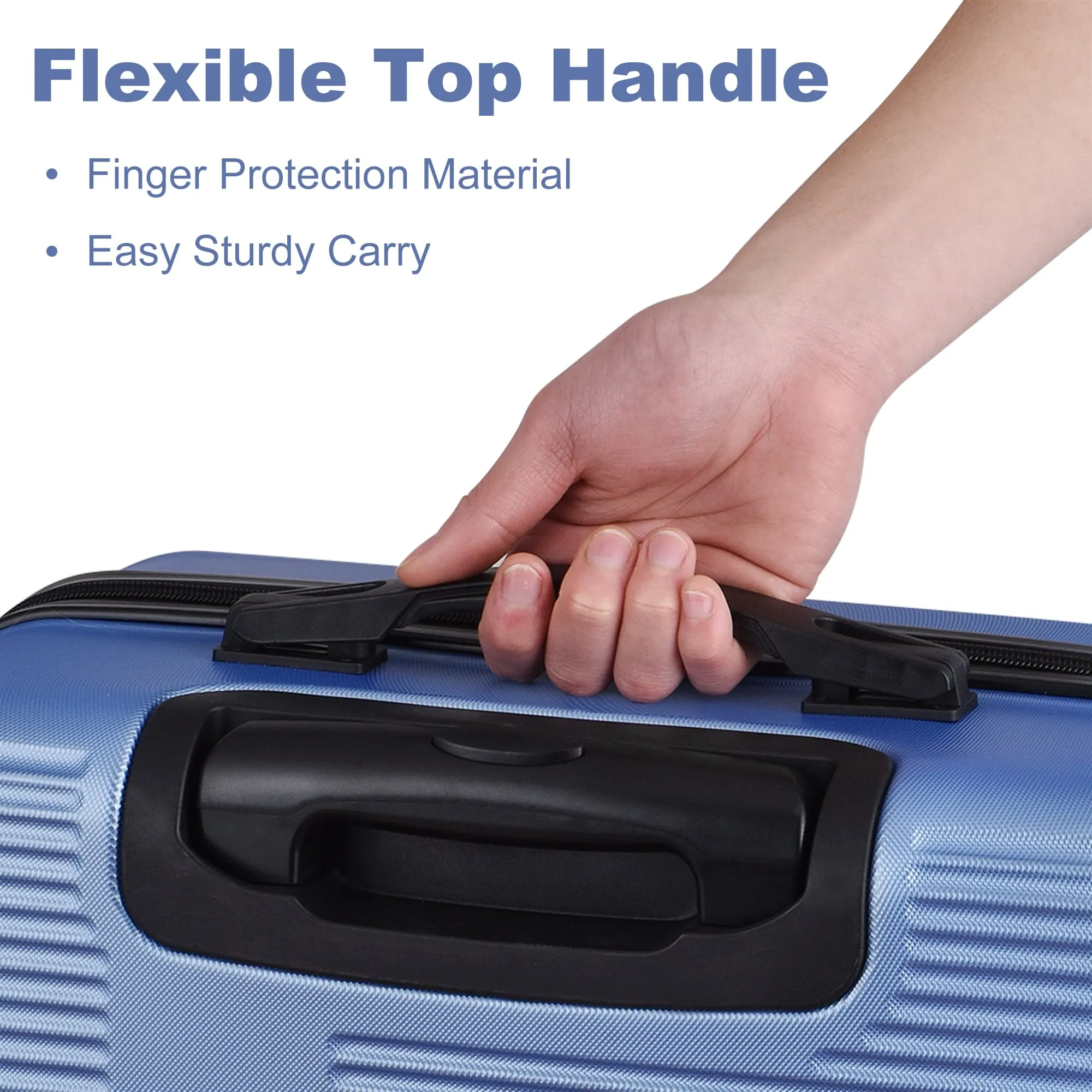 Spinner Wheels Cross Stripe Luggage Sets 20in/24in/28in